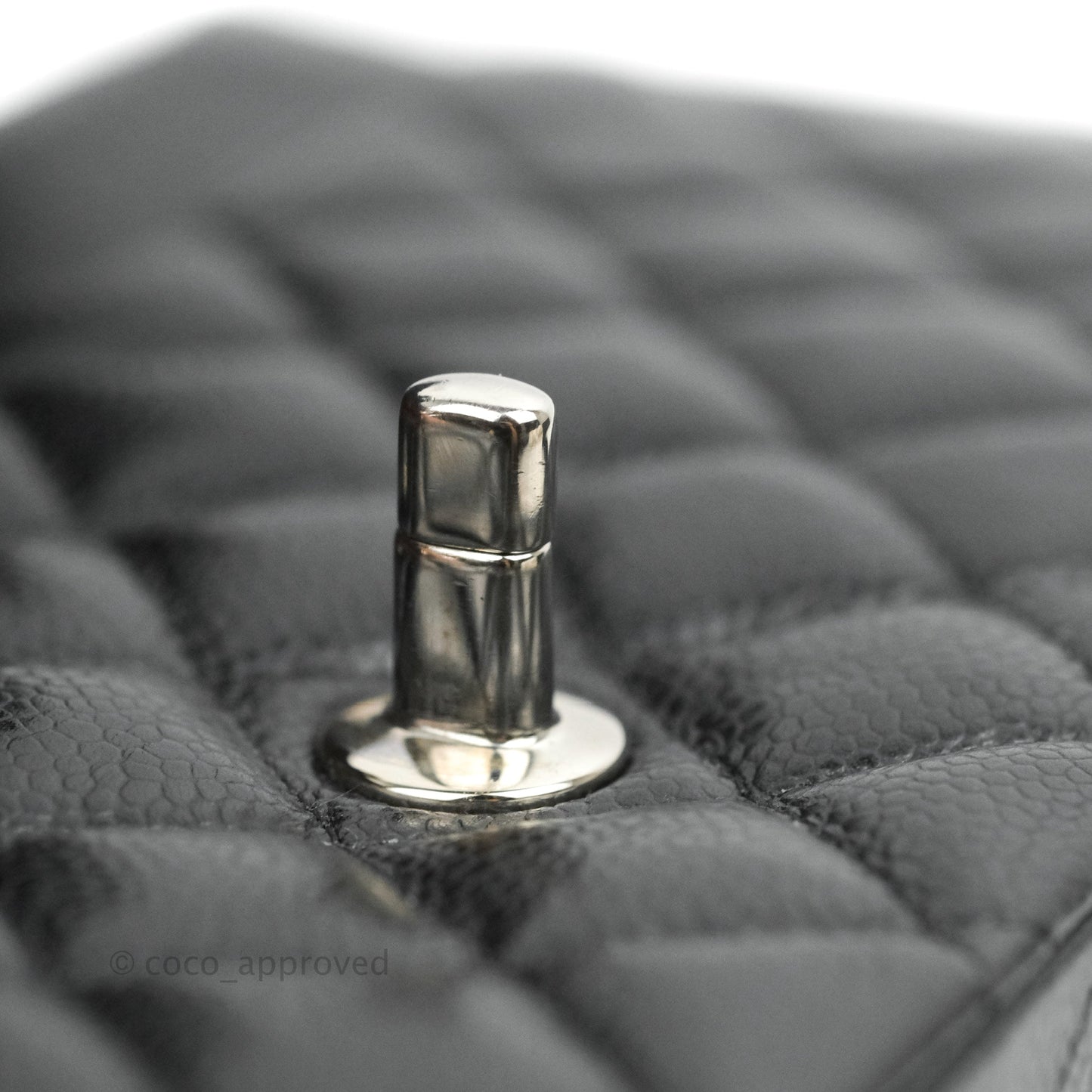 Chanel Classic M/L Medium Flap Quilted Black Caviar Silver Hardware