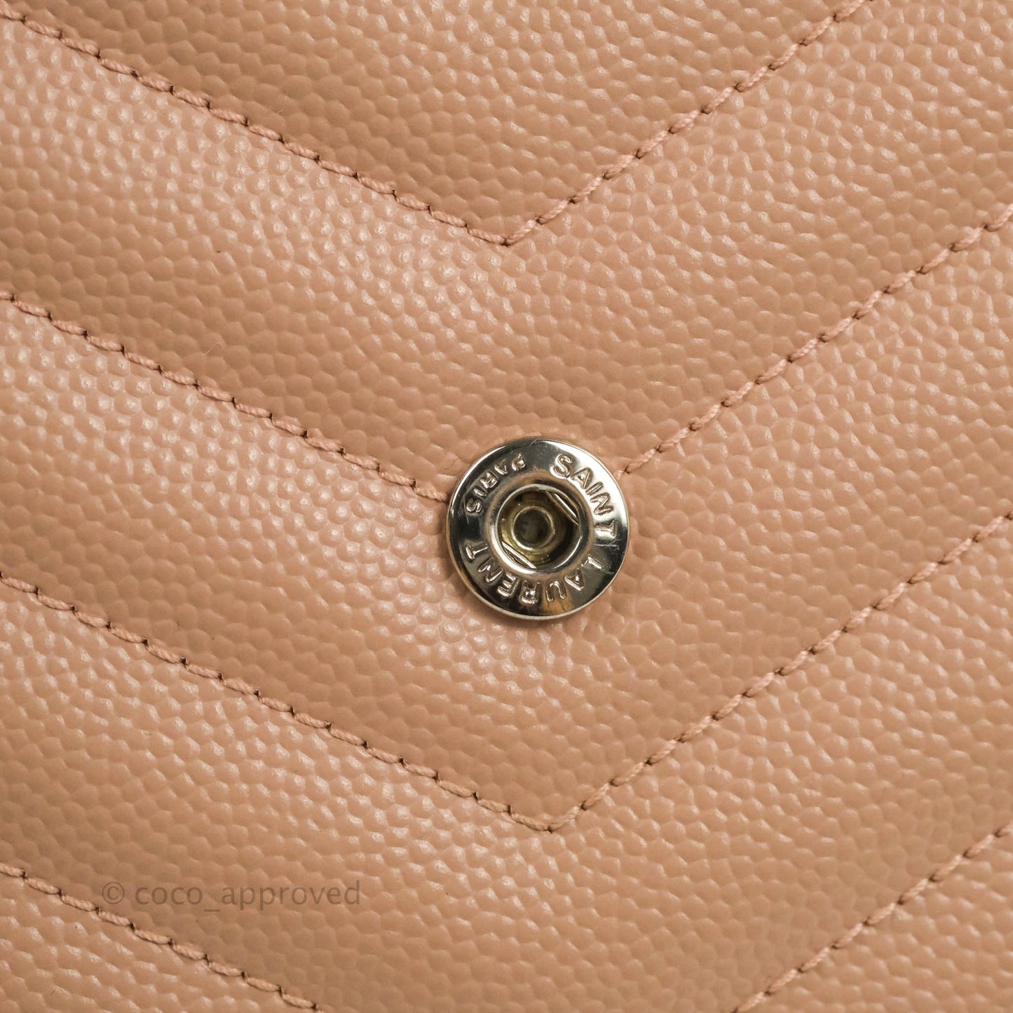 Saint Laurent Wallet on Chain Blush Pink Grained Leather Silver Hardware