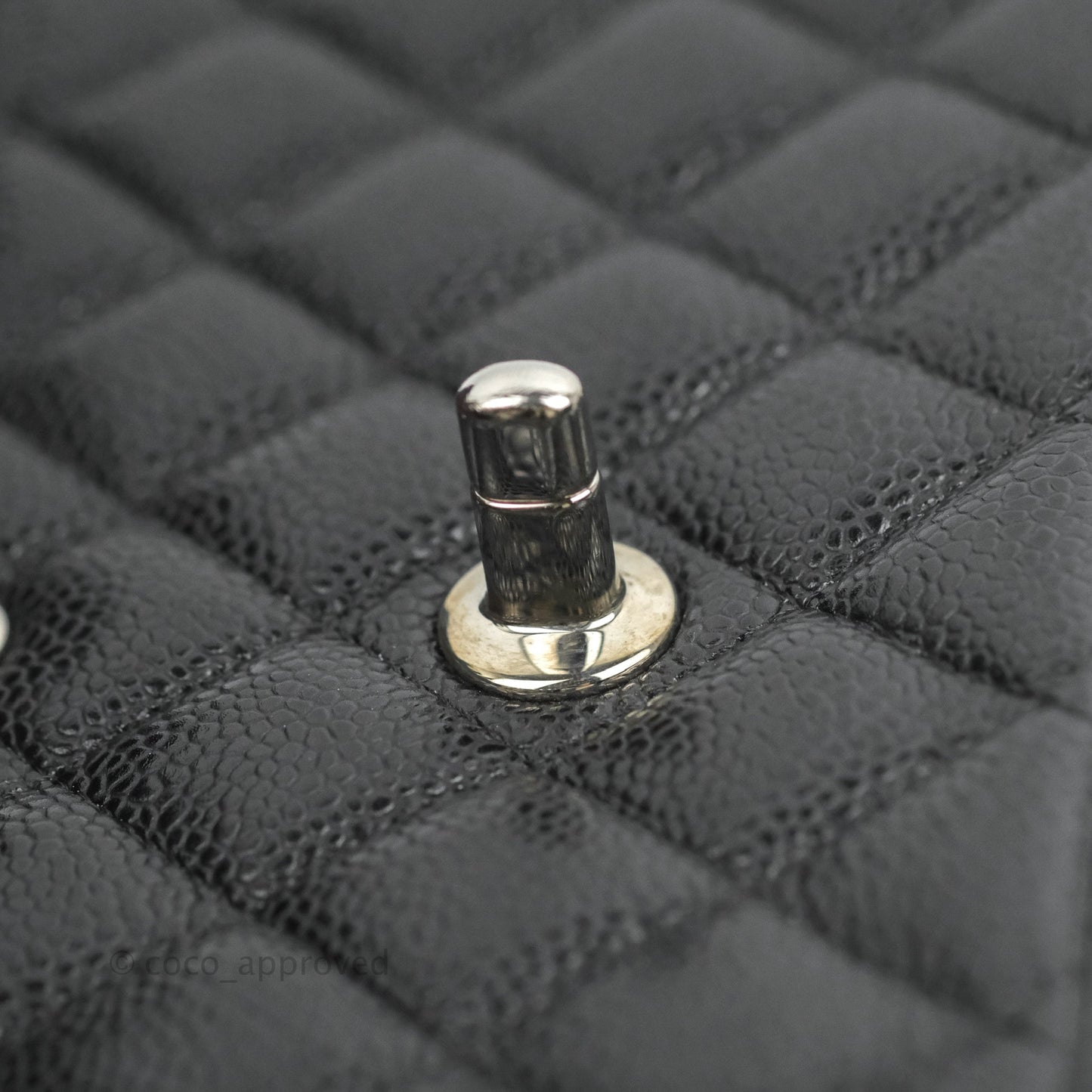 Chanel Classic M/L Medium Flap Quilted Black Caviar Silver Hardware