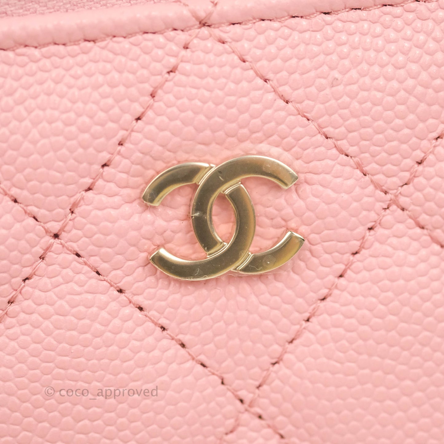 Chanel Classic Vanity with Chain Pink Caviar Gold Hardware