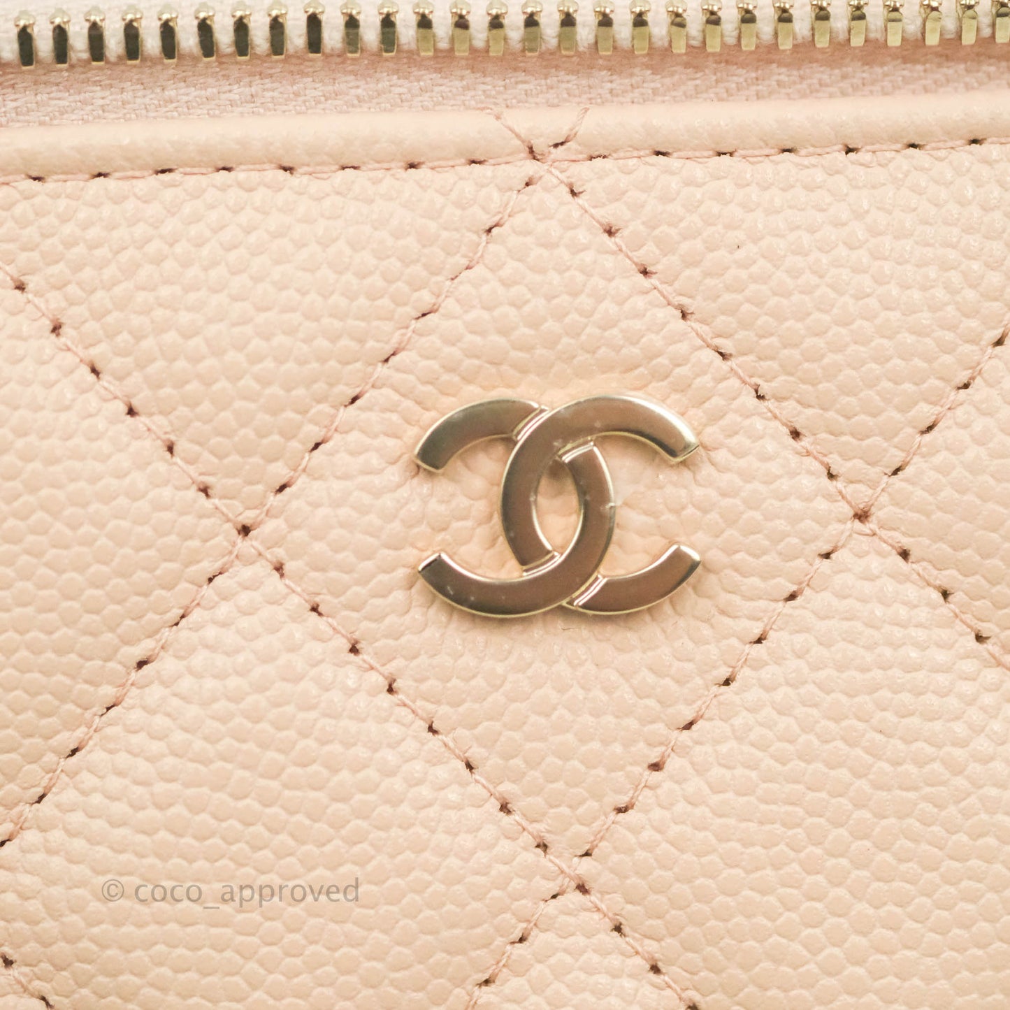 Chanel Vanity with Classic Chain Light Beige Caviar Gold Hardware 22C