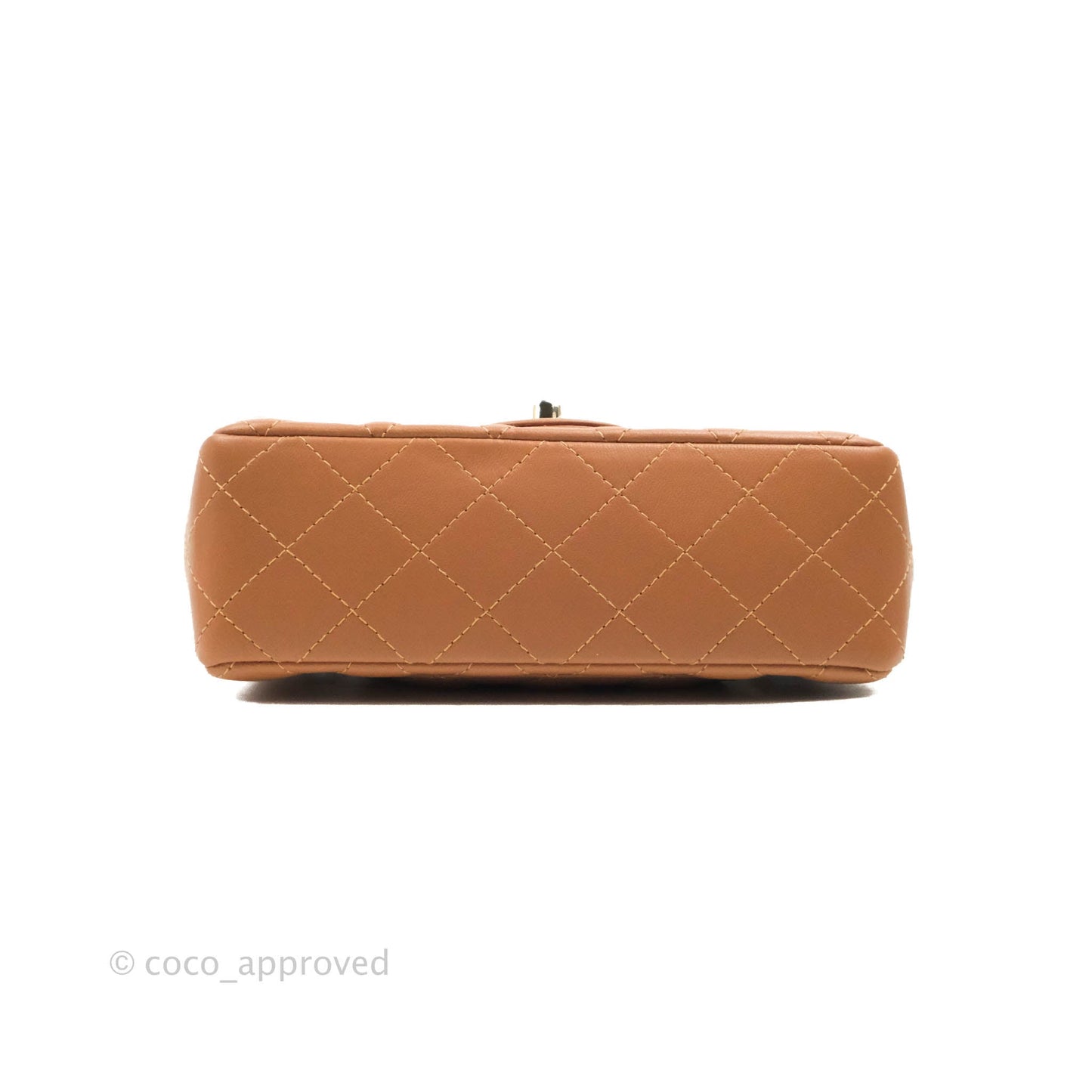 Chanel Quilted Mini Rectangular Flap Caramel Lambskin Gold Hardware 22S