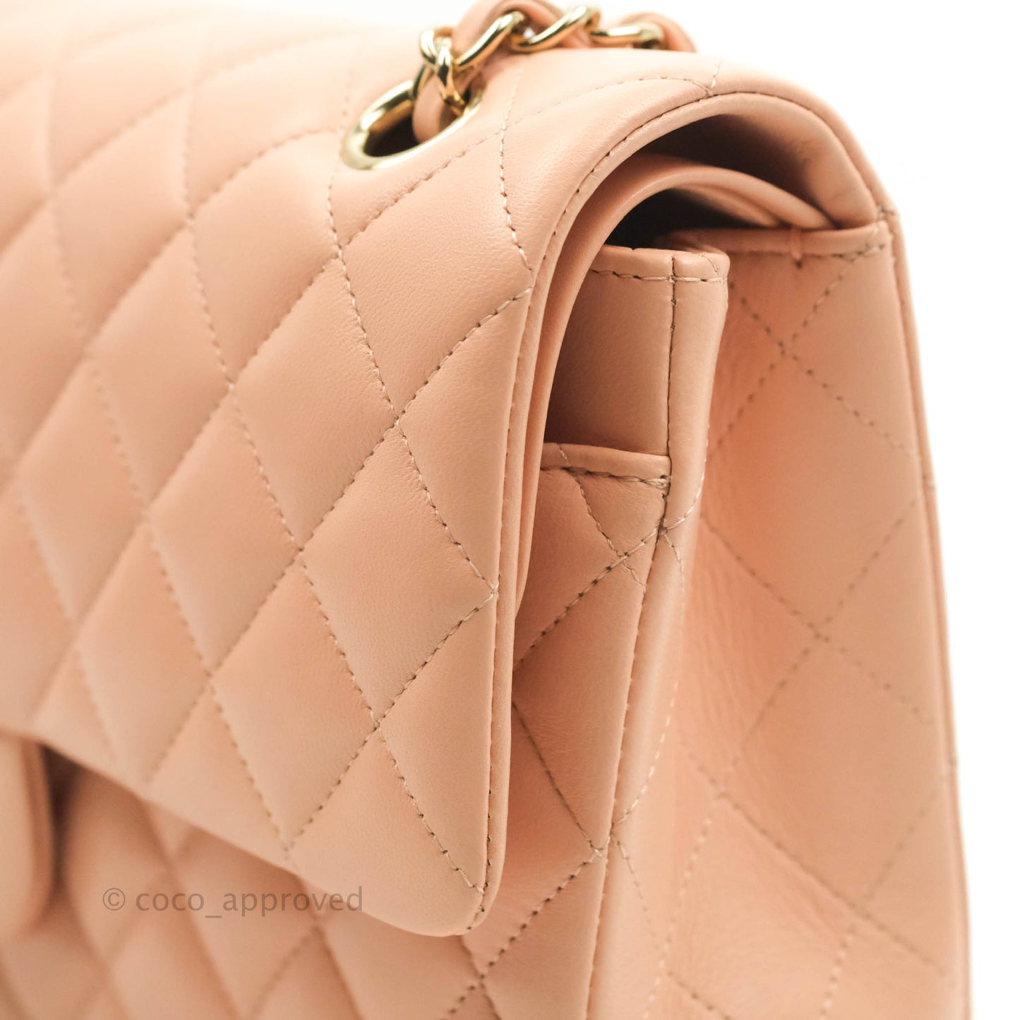 Chanel Classic Medium Flap Quilted Pink Lambskin Light Gold Hardware