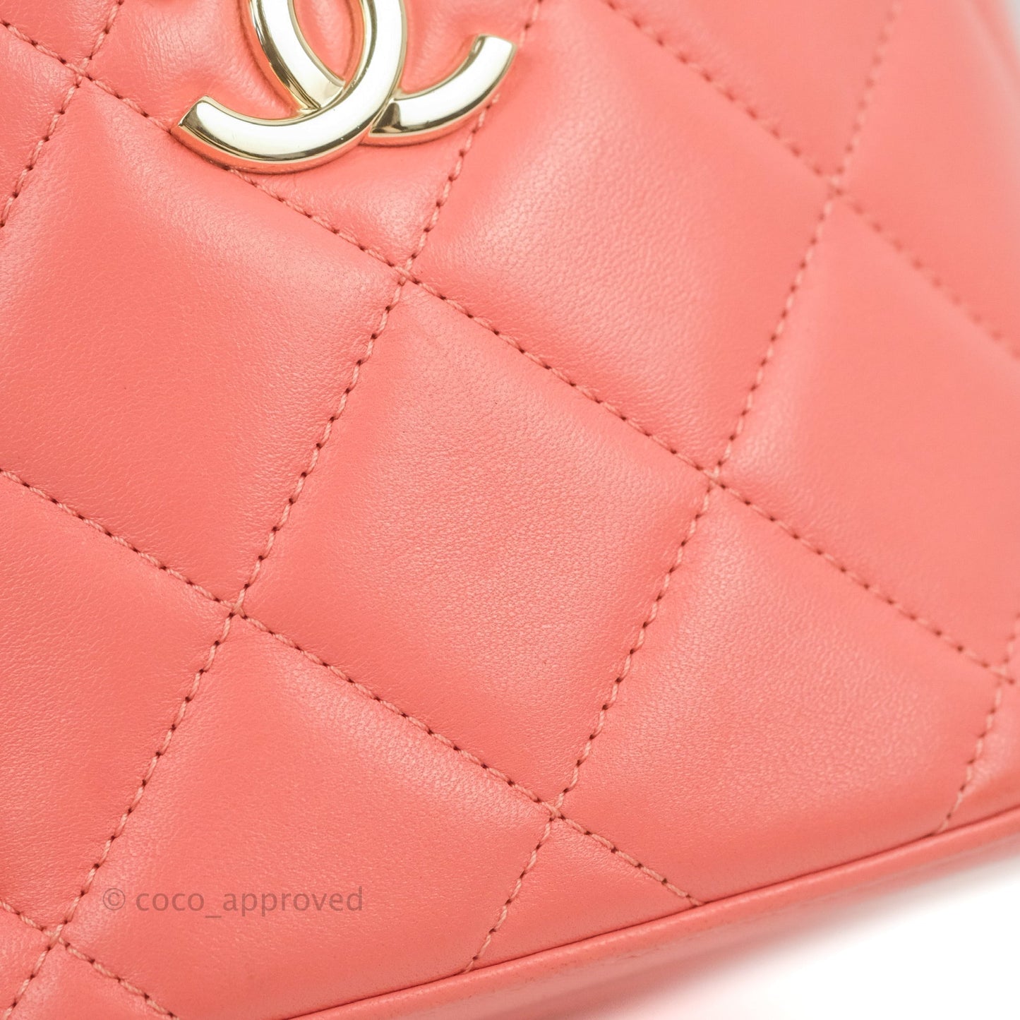 Chanel Trendy CC Vanity Case Coral Pink Lambskin Gold Hardware