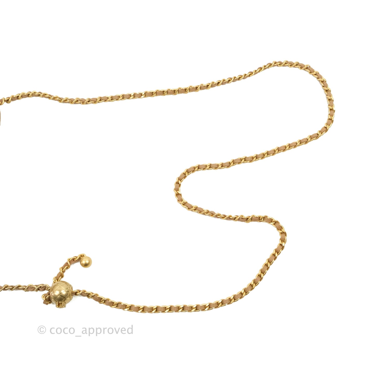 Chanel Quilted Pearl Crush Wallet on Chain WOC Beige Lambskin Aged Gold Hardware 22B