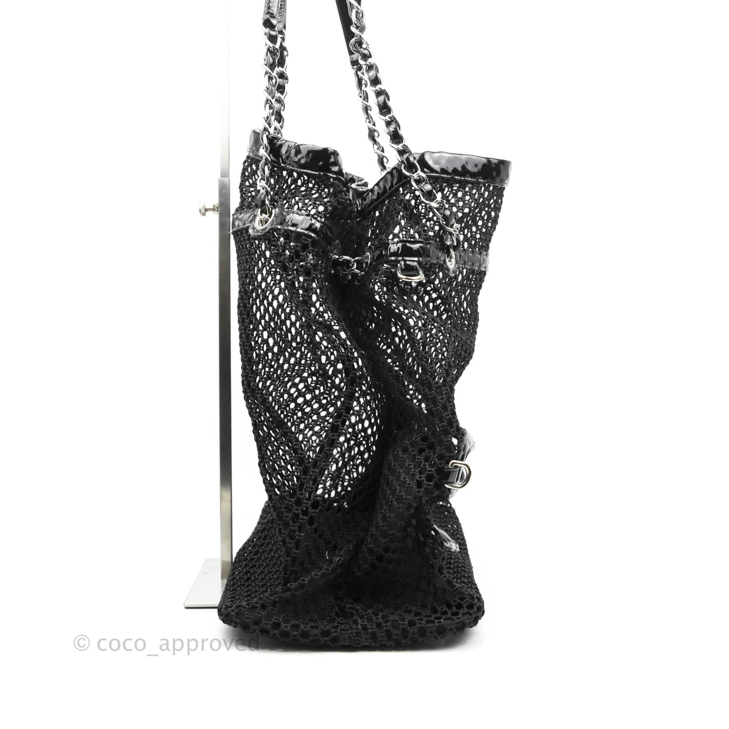 Chanel La Madrague Large Net Tote w Removable Patent Medium Flap
