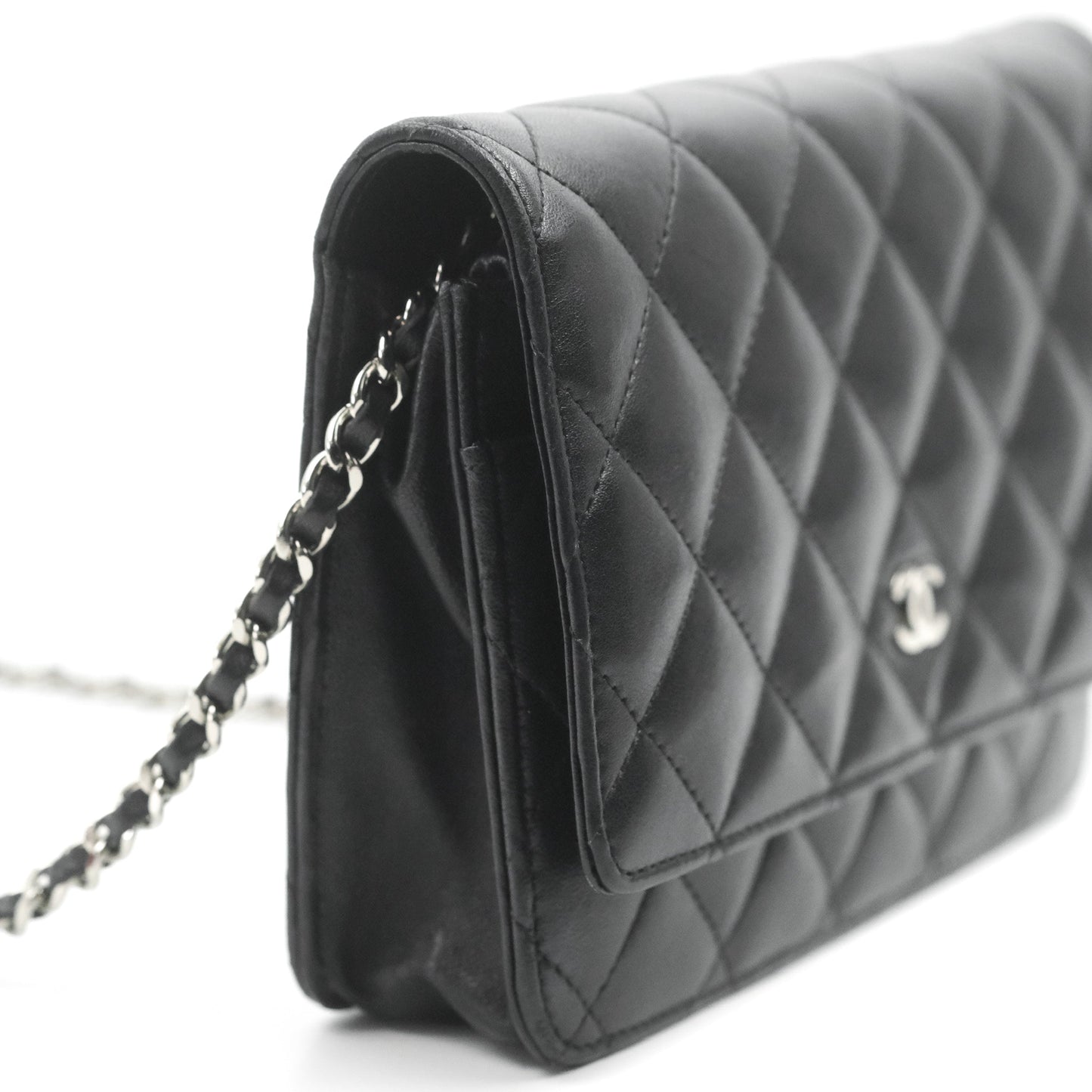 Chanel Quilted Classic WOC Black Lambskin Silver Hardware
