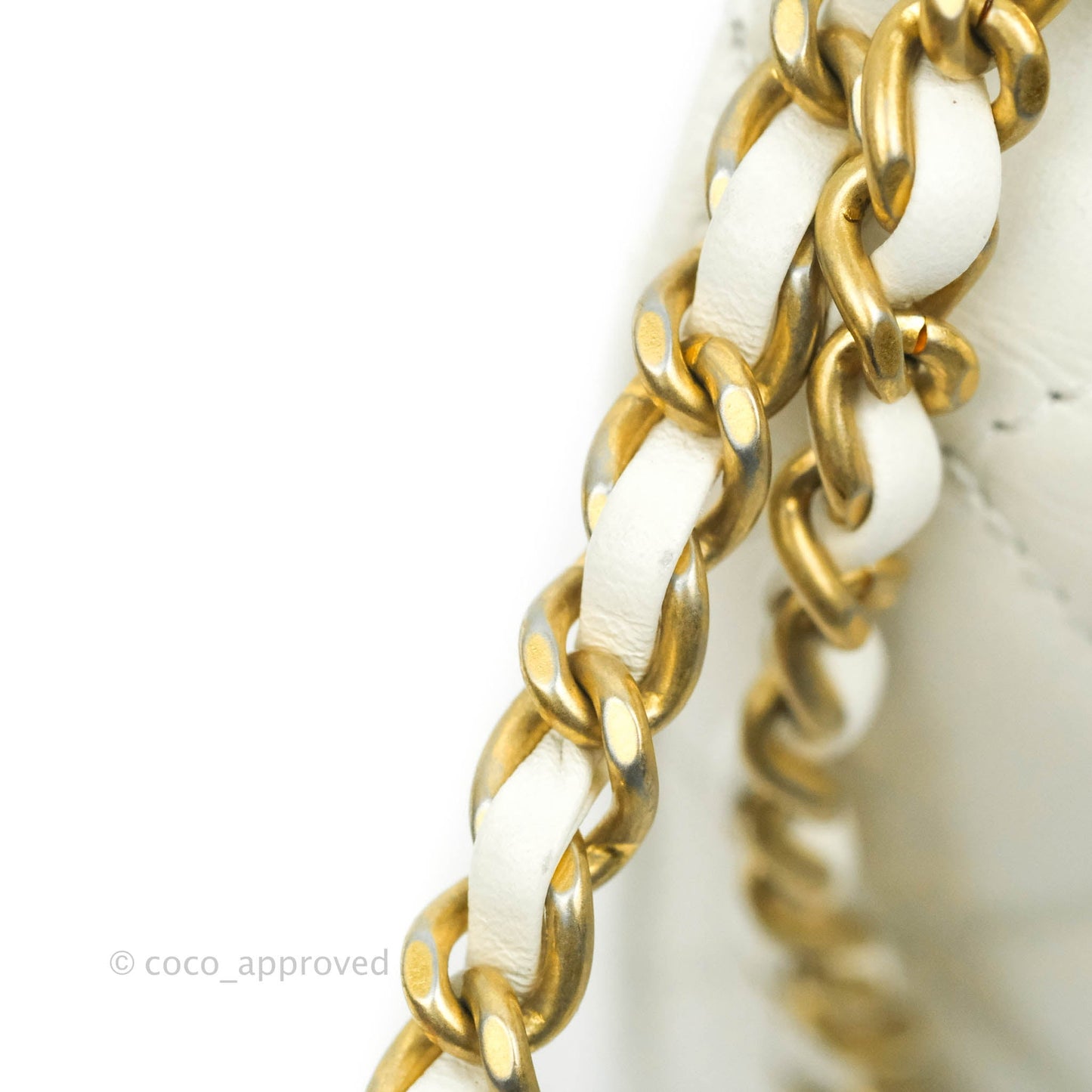 Chanel Quilted Mini Perfect Fit Adjustable White Calfskin Gold Hardware