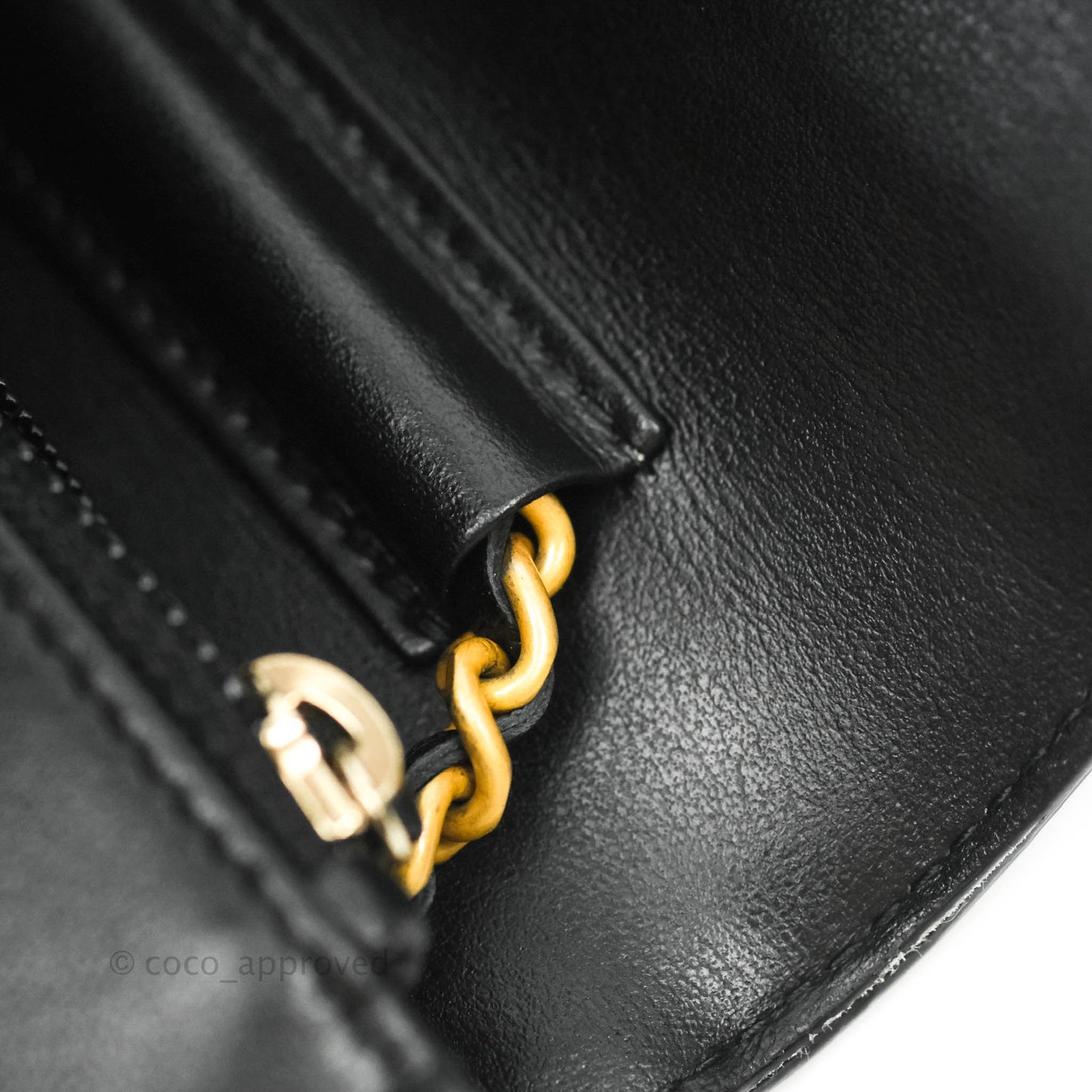 Chanel Filigree Wallet on Chain WOC Black Caviar Gold Hardware