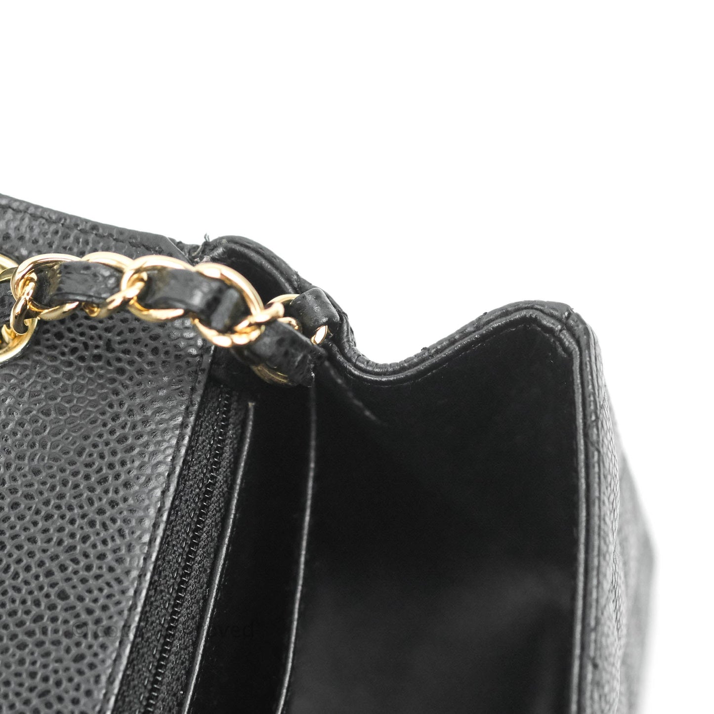 Chanel Quilted Mini Square Flap Bag Black Caviar 24K Gold Hardware
