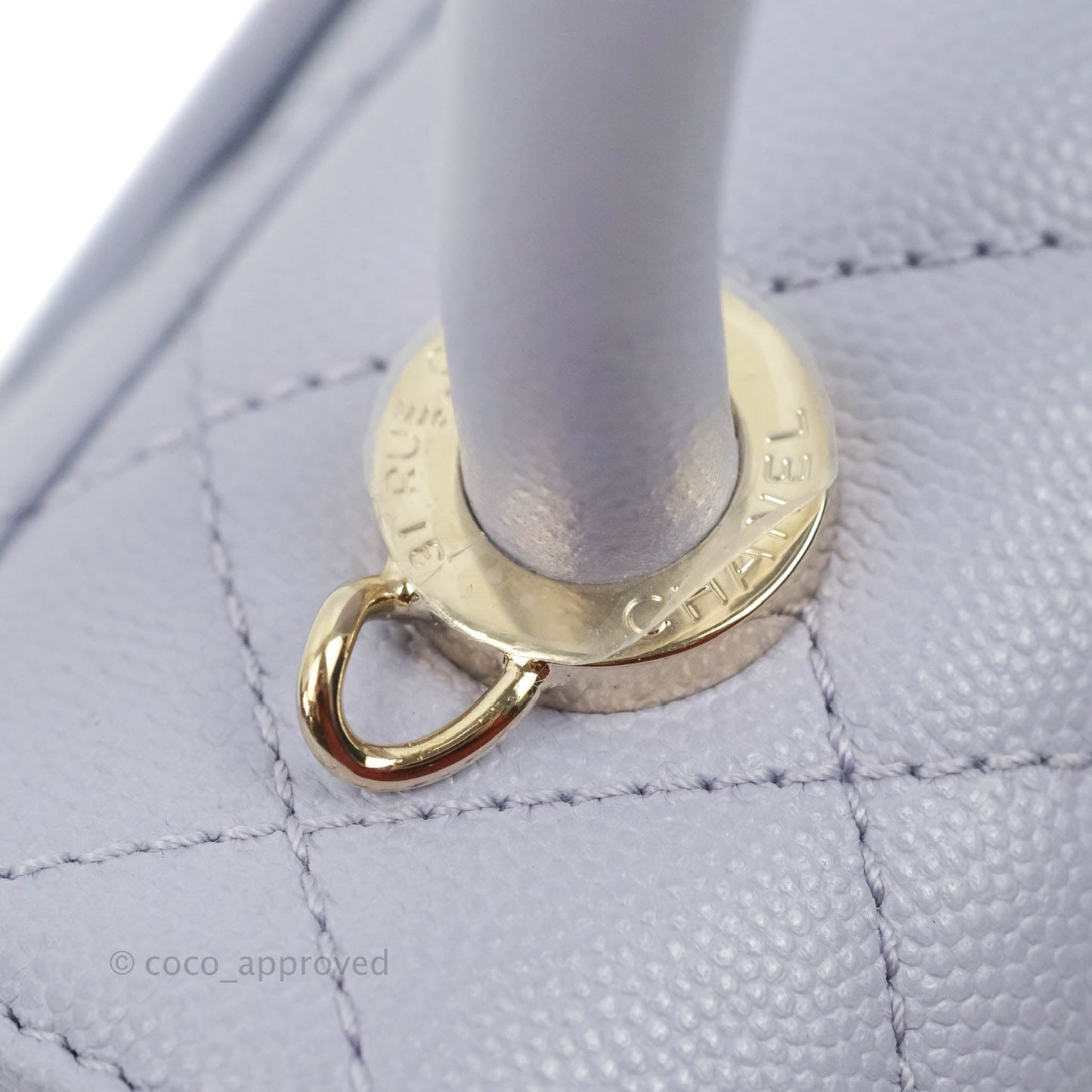 Chanel Mini Coco Handle Quilted Lilac Caviar Gold Hardware