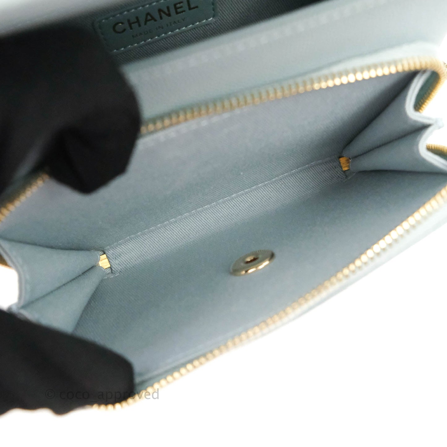 Chanel Quilted Small Business Affinity Flap Blue Caviar Gold Hardware
