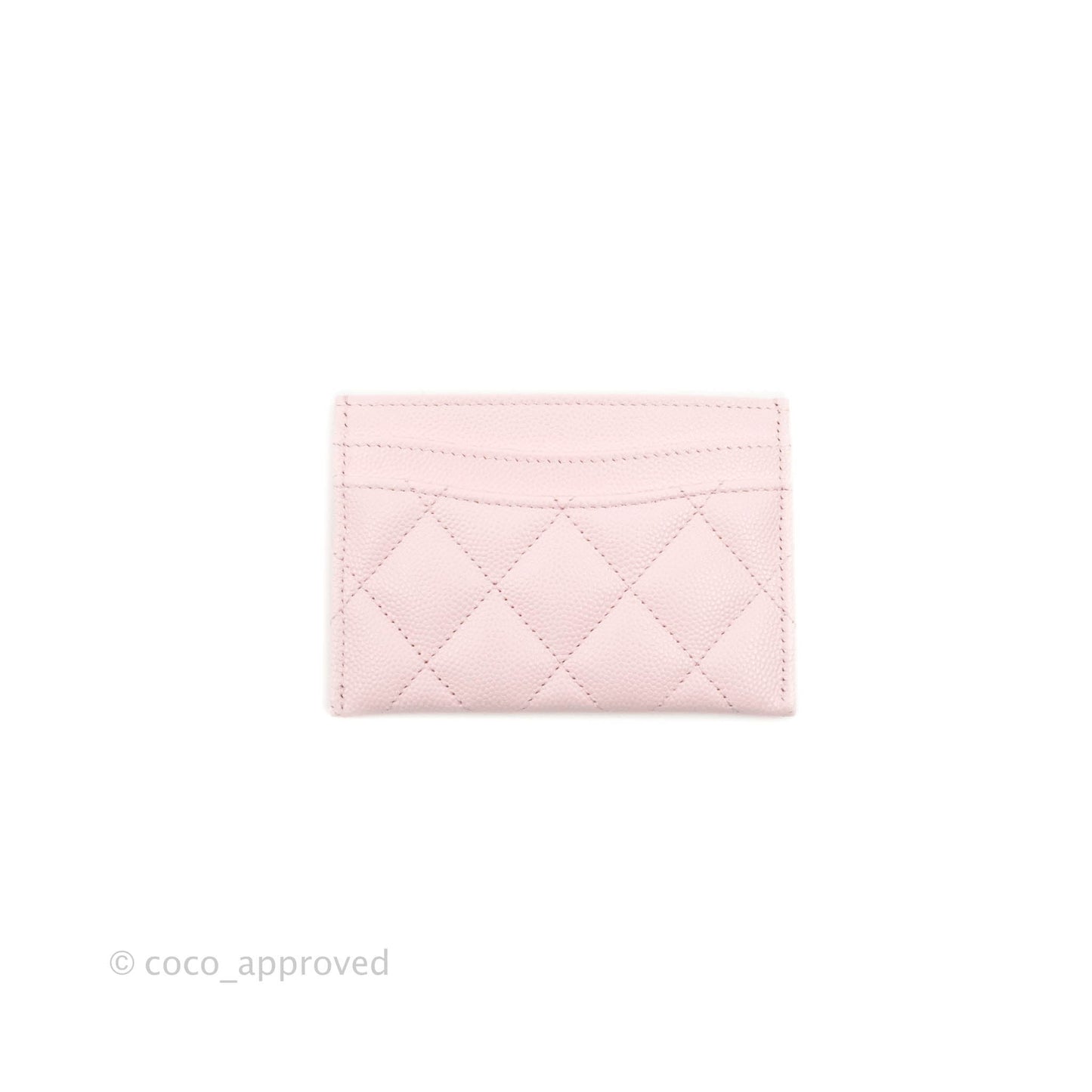 Chanel Classic Flat Card Holder Light Pink Caviar Gold Hardware