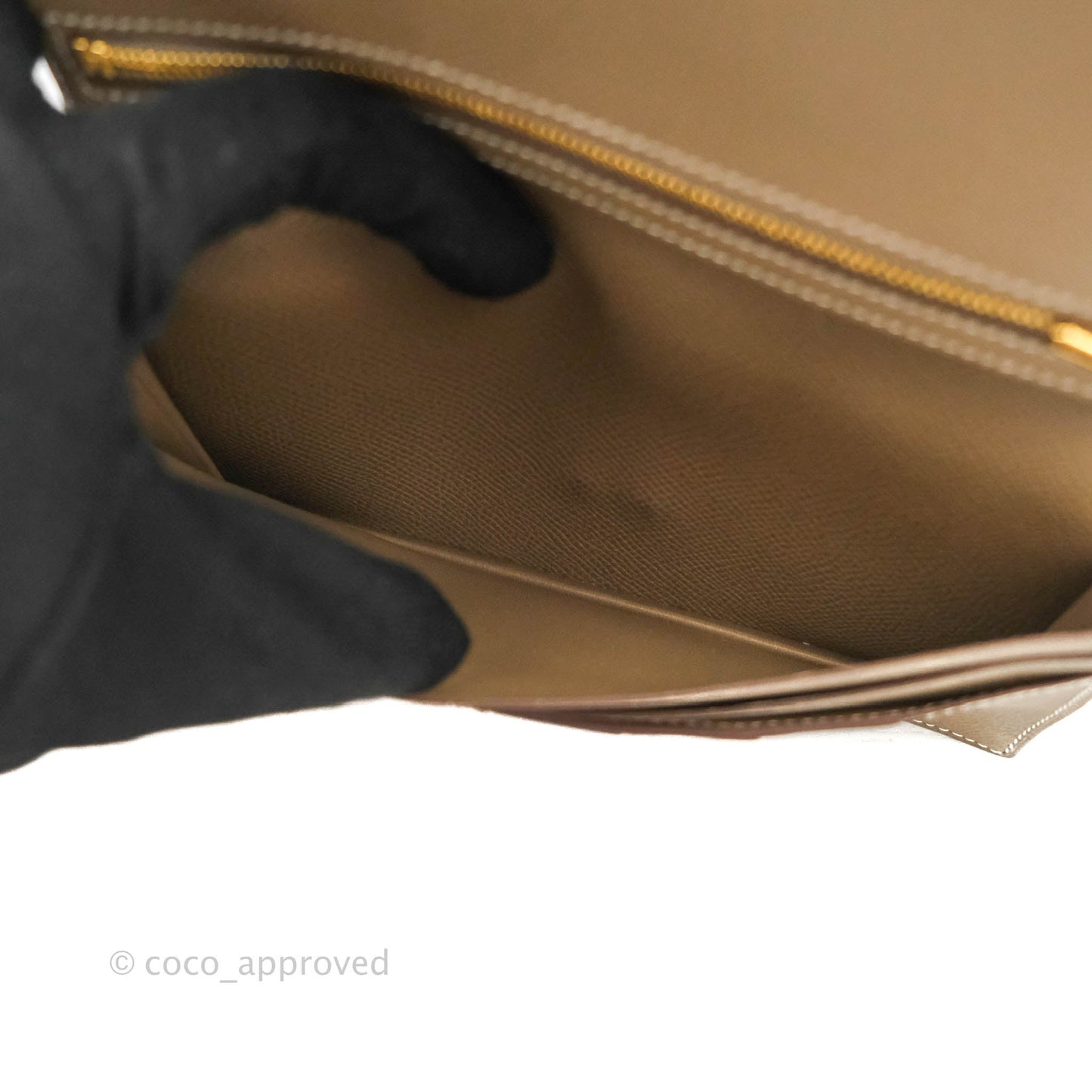 Hermès Bearn Wallet Etoupe Epsom Gold Hardware