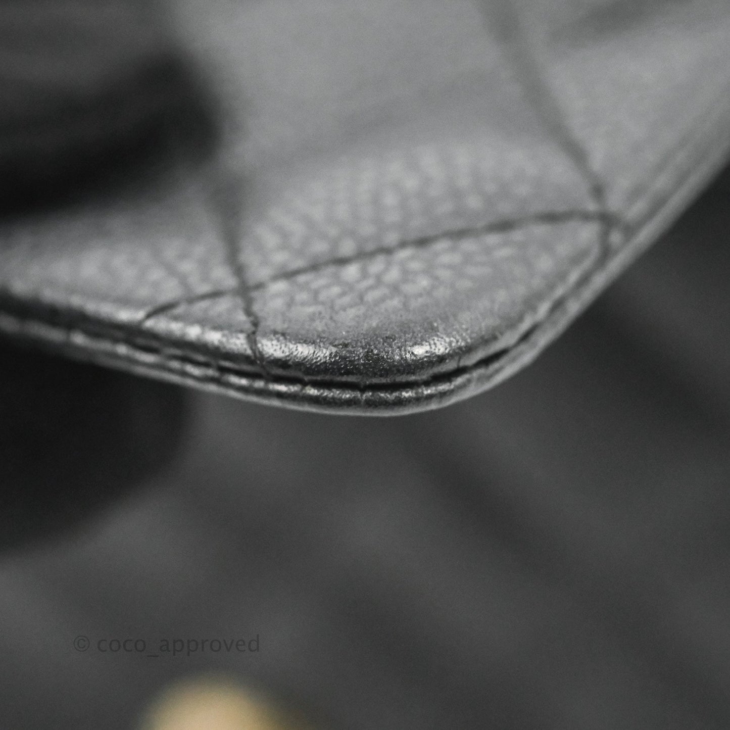 Chanel Quilted Mini Square Iridescent Black Caviar Matte Gold Hardware