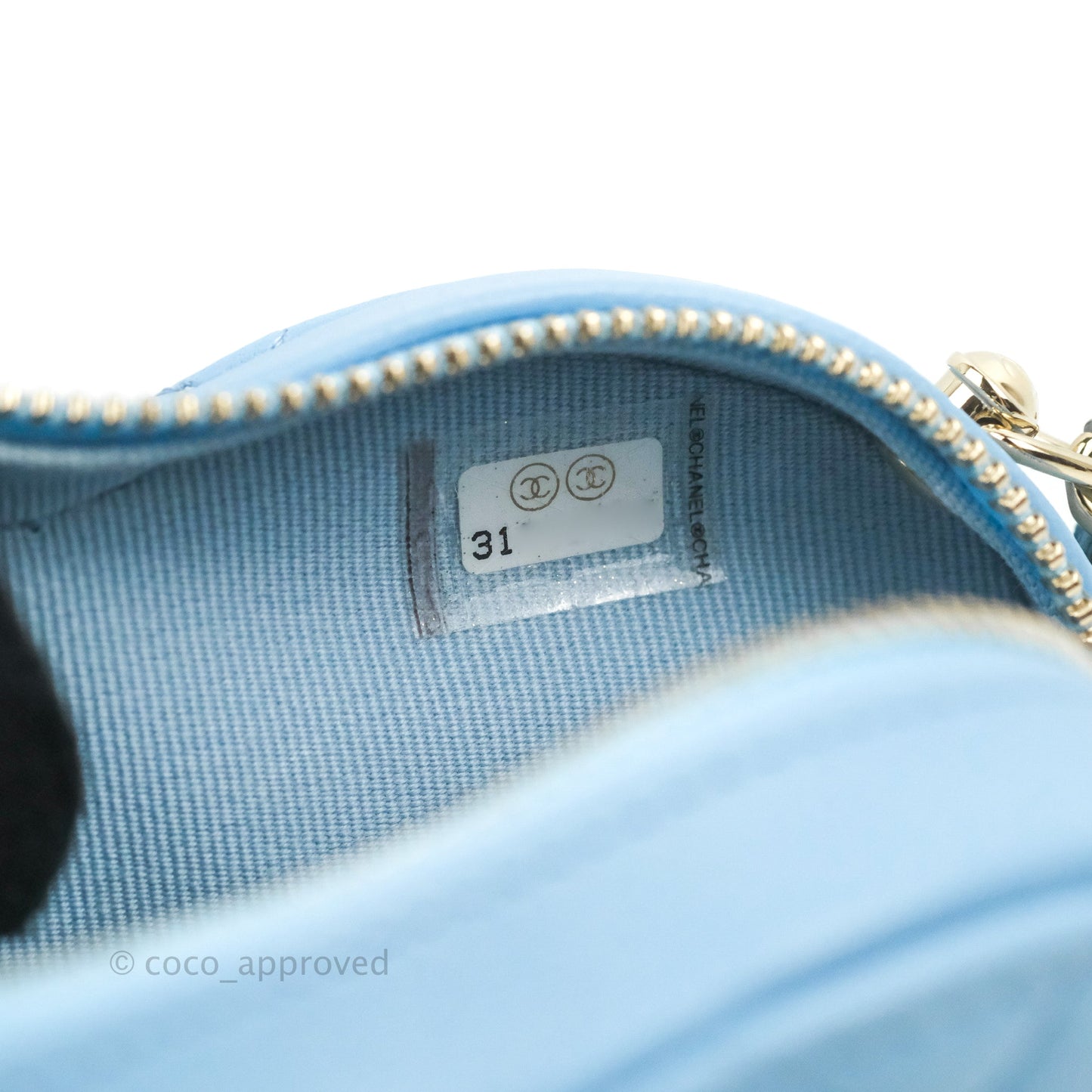Chanel Small Heart Bag Blue Lambskin Gold Hardware 22S