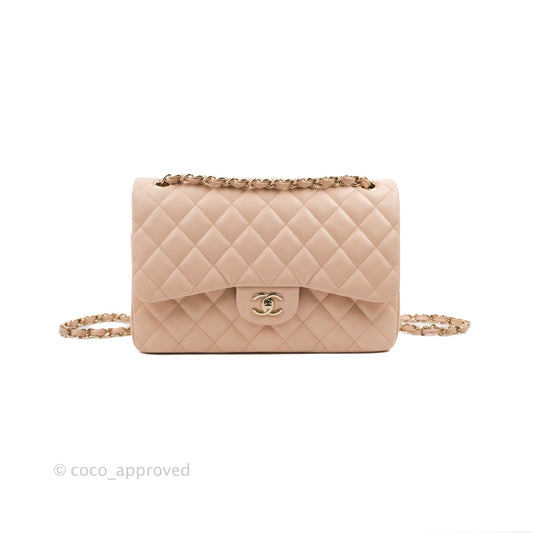 Chanel Jumbo Double Flap Rose Clair Pink Caviar Gold Hardware⁣⁣