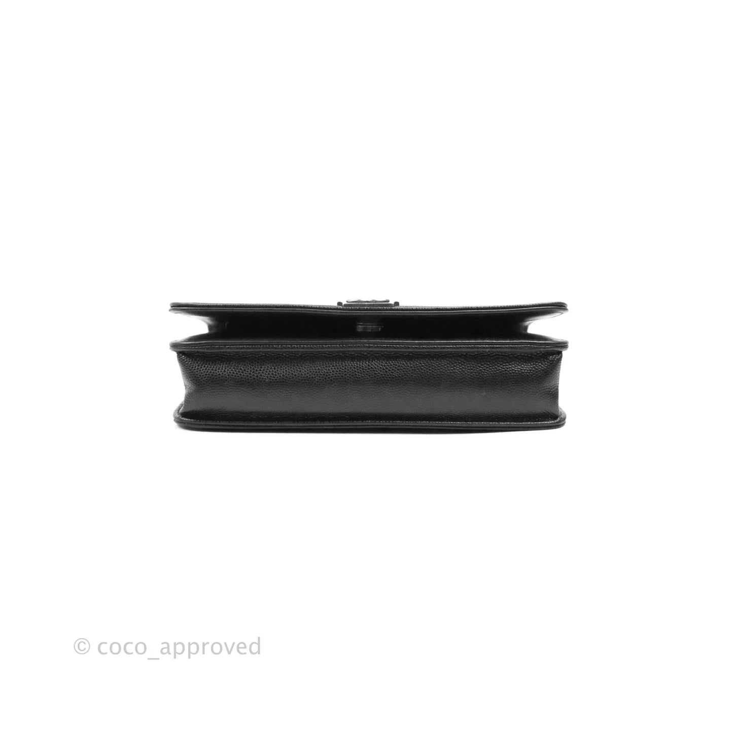 Chanel Quilted Boy Wallet on Chain WOC Black Caviar Ruthenium Hardware