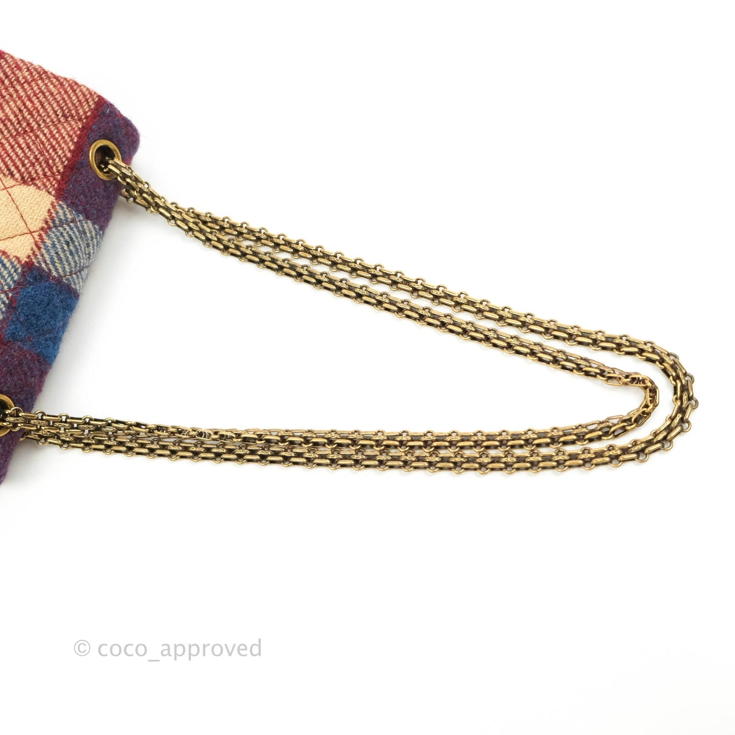Chanel Mini Reissue 224 Wool Checked Aged Gold Hardware