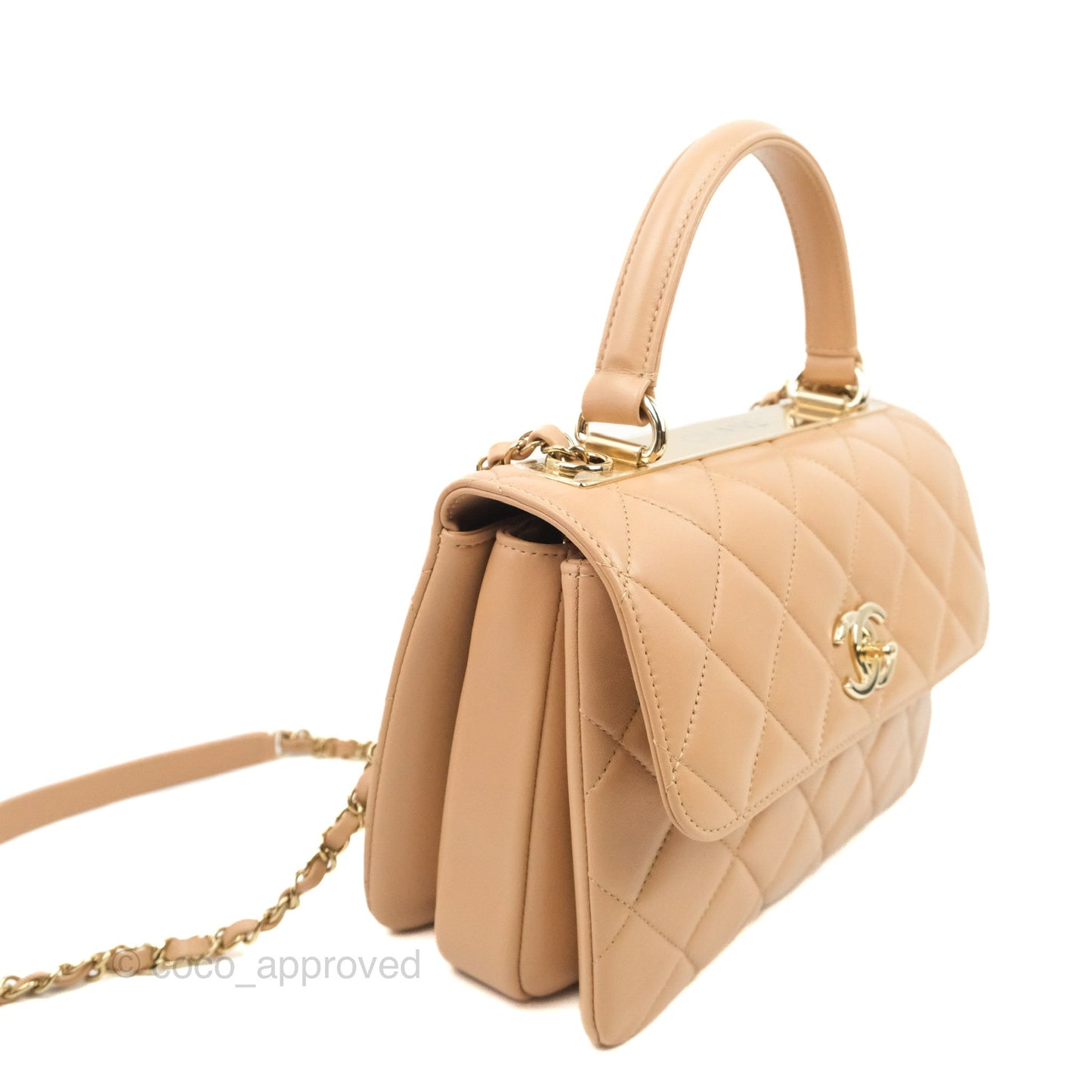 Chanel Small Trendy CC Beige Lambskin Gold Hardware