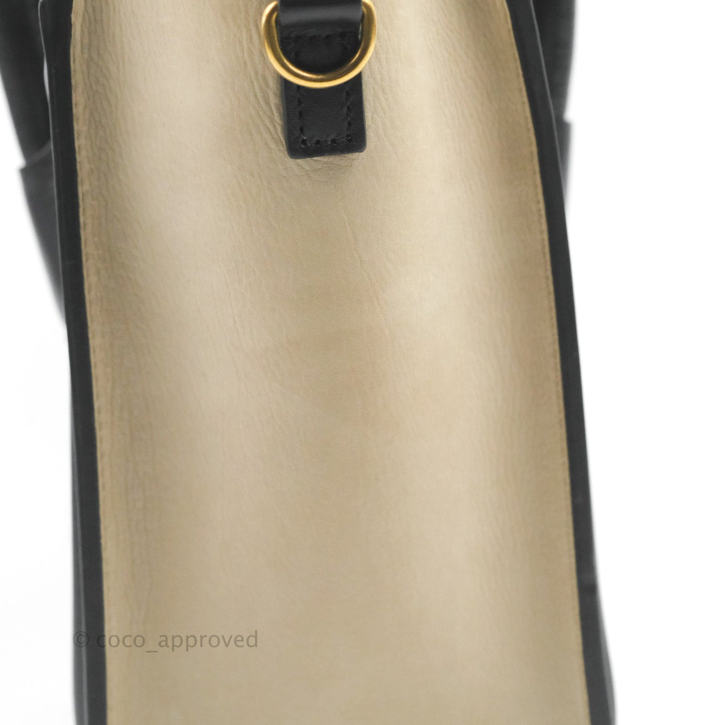 Celine Nano Luggage Bag Tricolour Dune/White/Black Grained Calfskin
