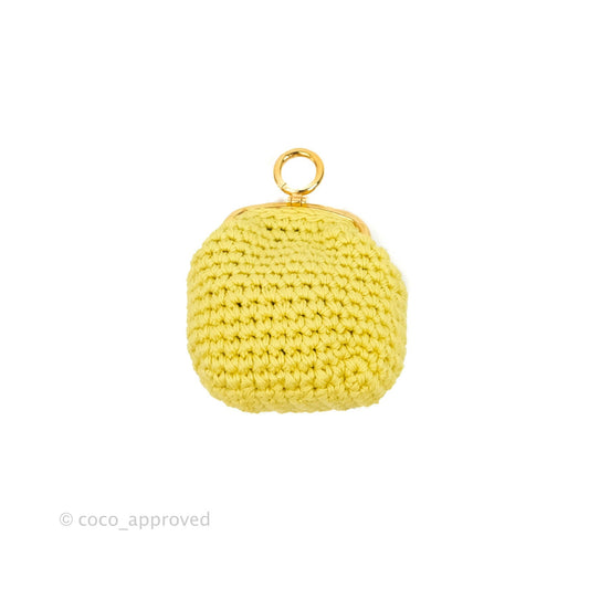 Fendi Yellow Woven Fabric Framed Coin Purse