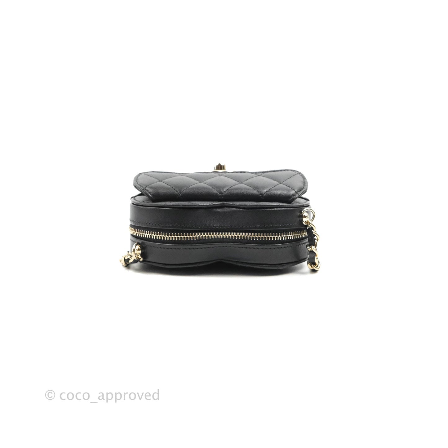 Chanel Small Heart Bag Black Lambskin Gold Hardware 22S