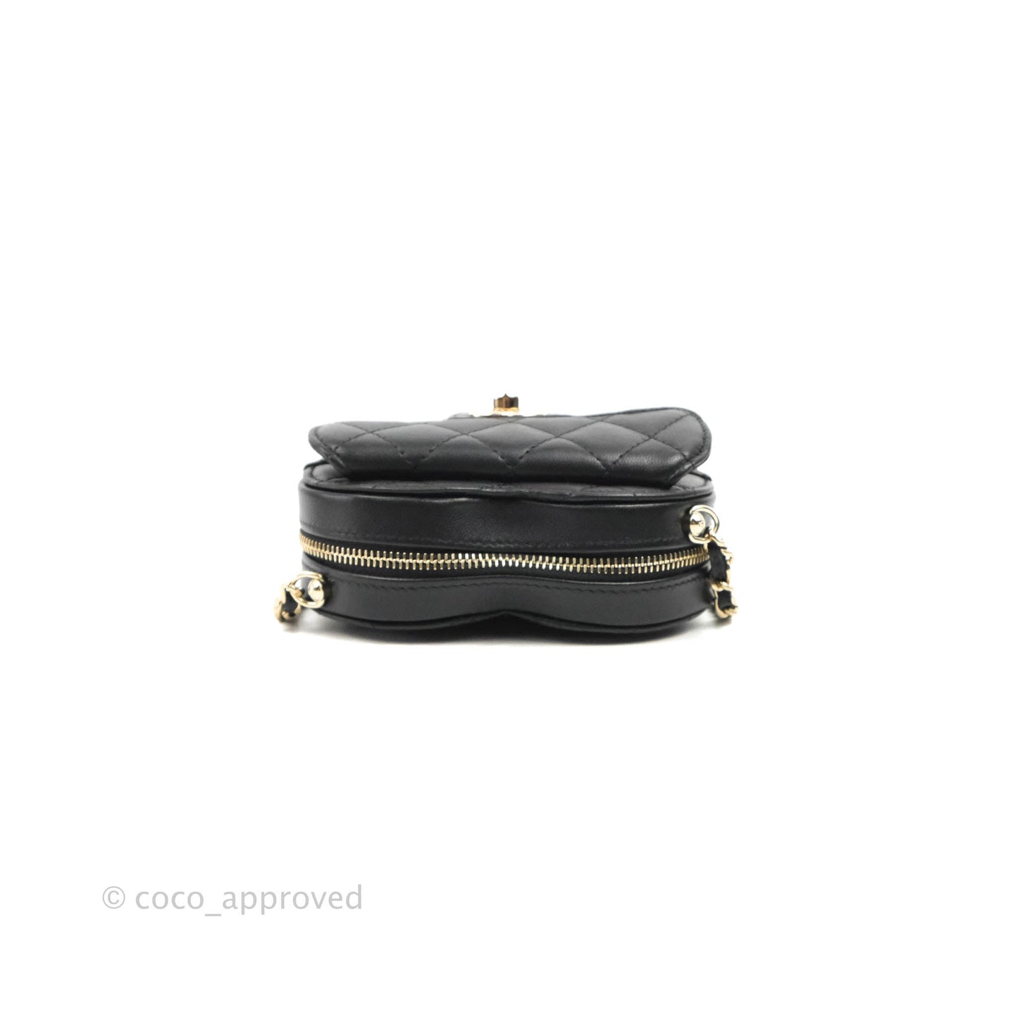 Chanel Small Heart Bag Black Lambskin Gold Hardware 22S