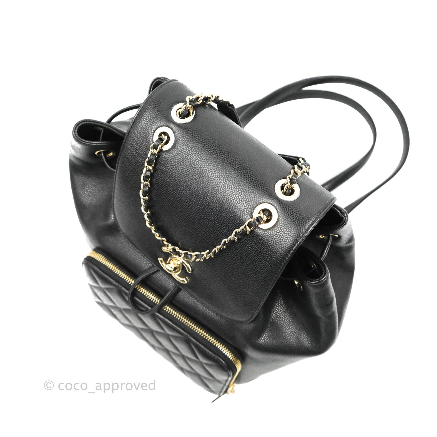 Chanel Quilted Business Affinity Backpack Black Caviar Gold Hardware