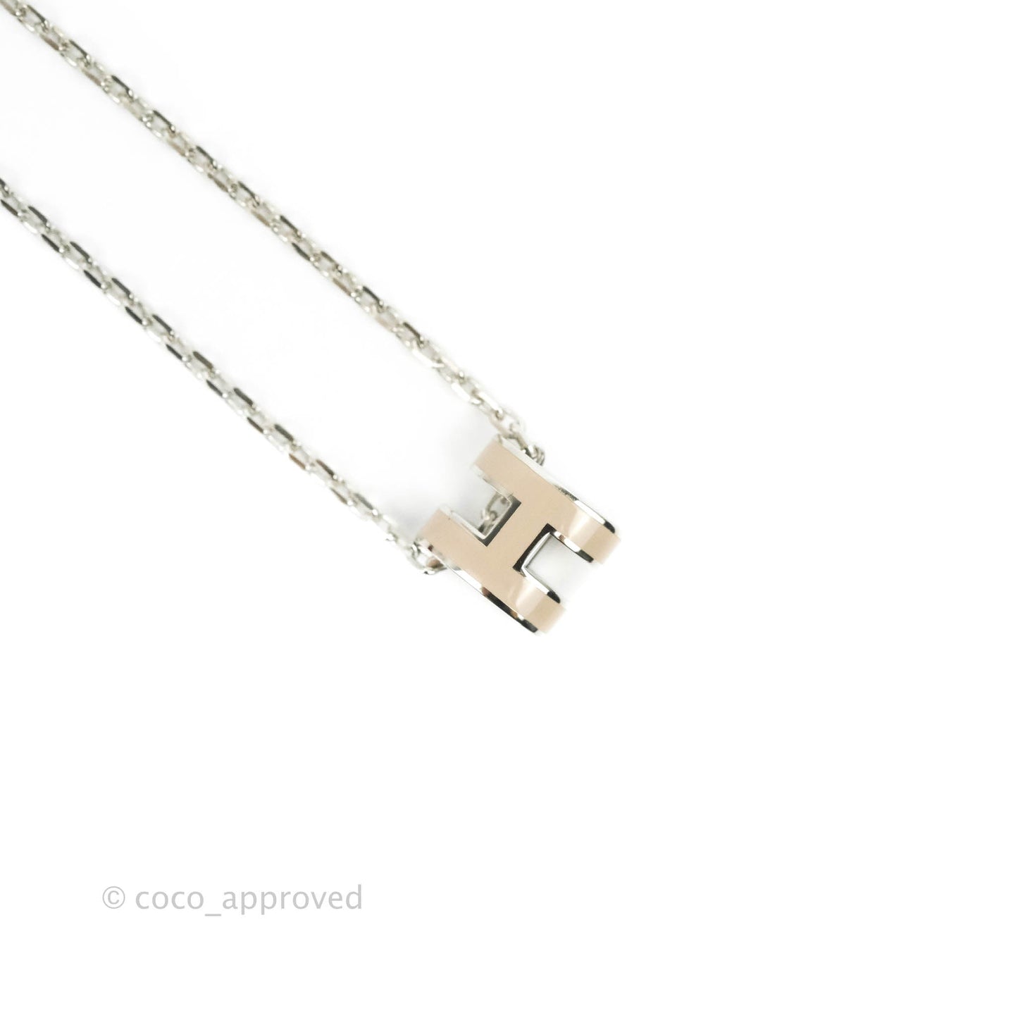 Hermès Mini Pop H Marron Glace Pendant Necklace Palladium Hardware