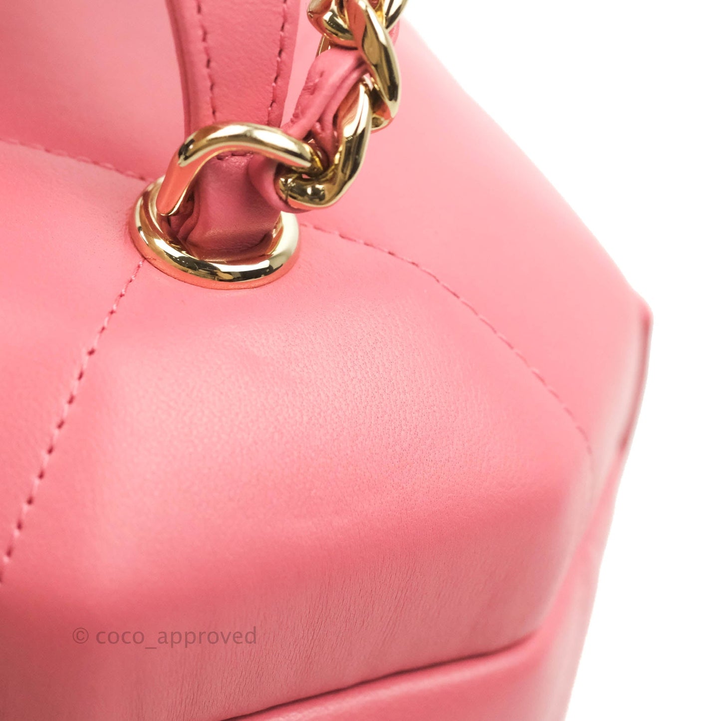 Chanel Small Hexagon Vanity Case Pink Lambskin Gold Hardware
