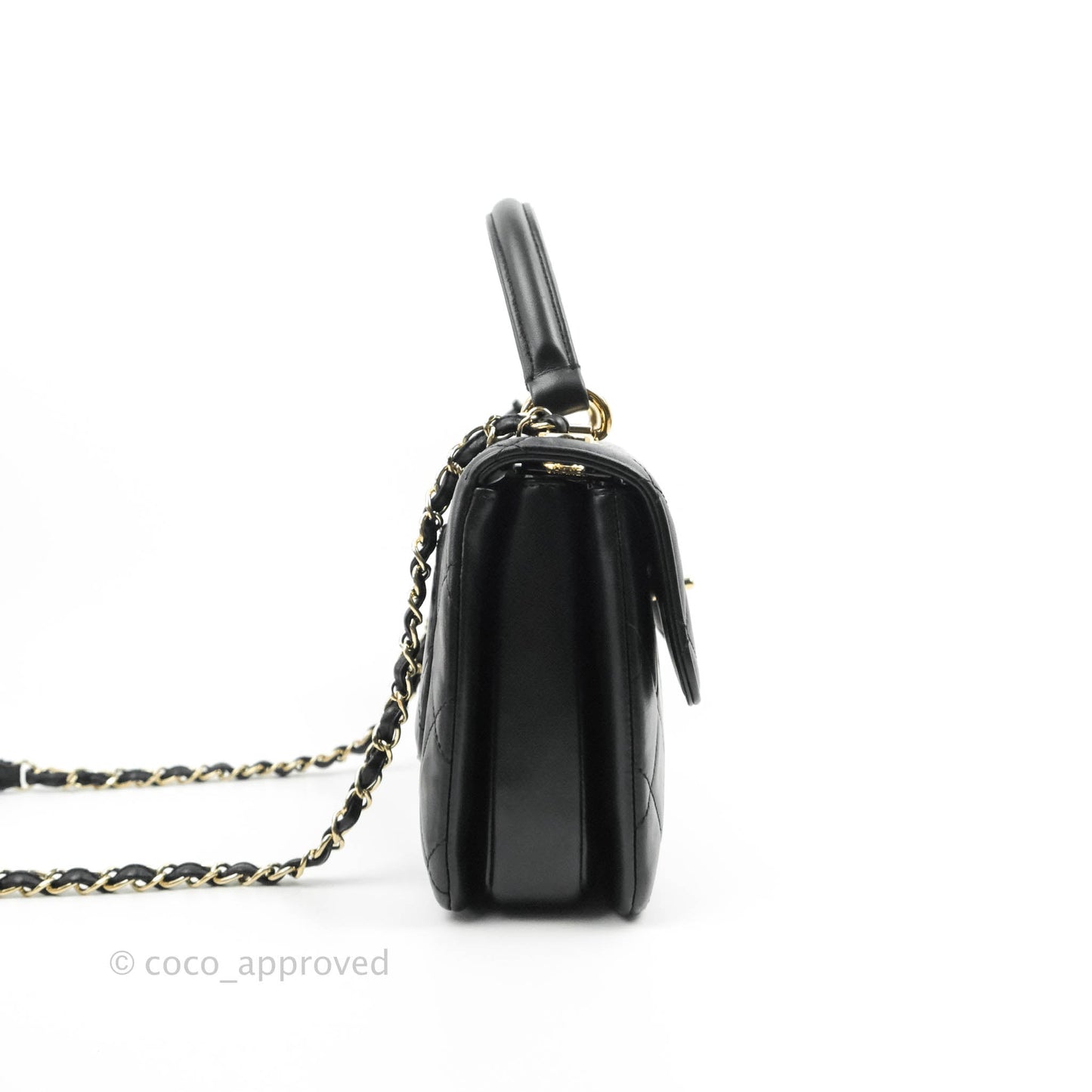 Chanel Small Trendy CC Black Lambskin Gold Hardware