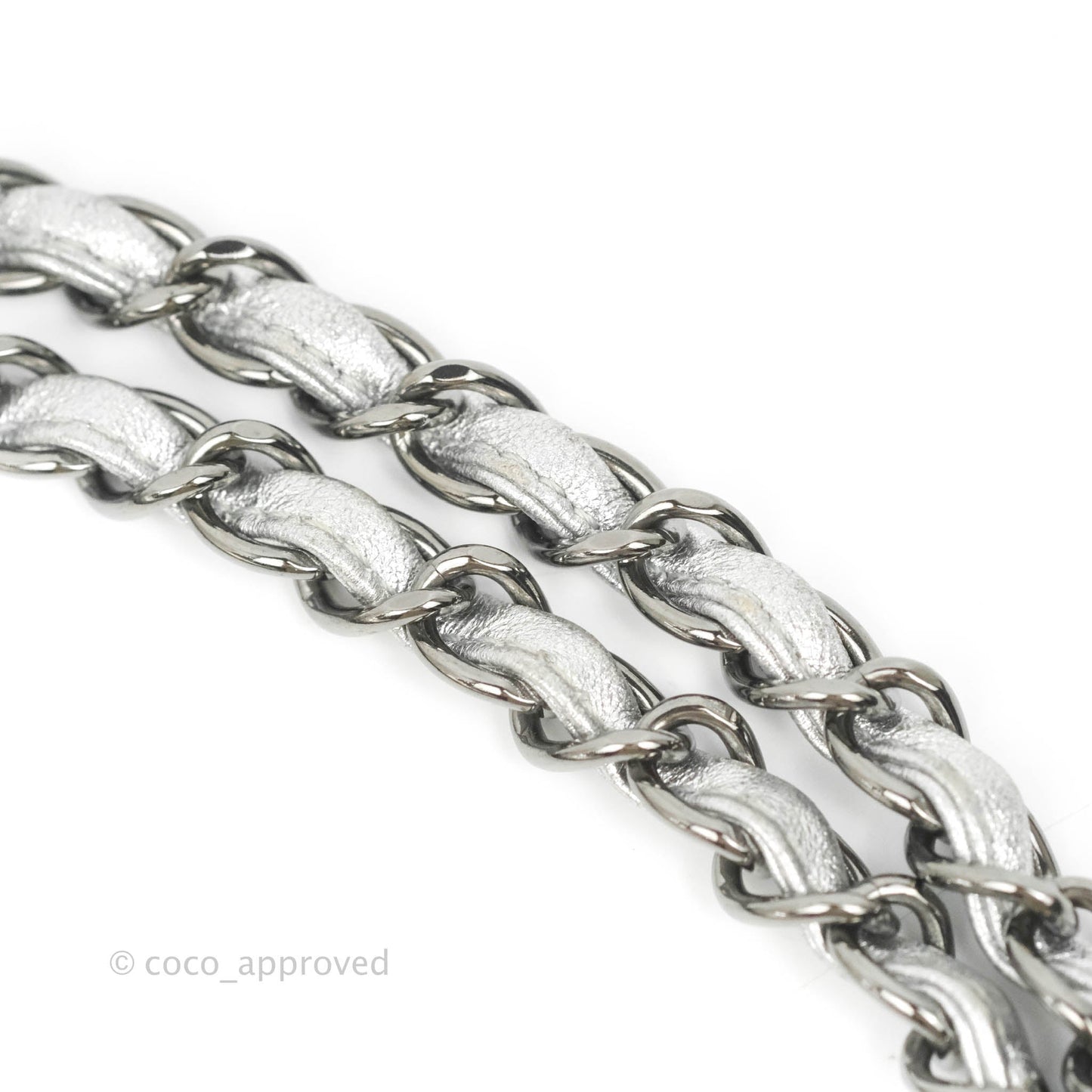 Chanel Vinyl Ice Cube Flap Bag Metallic Silver Silver Hardware
