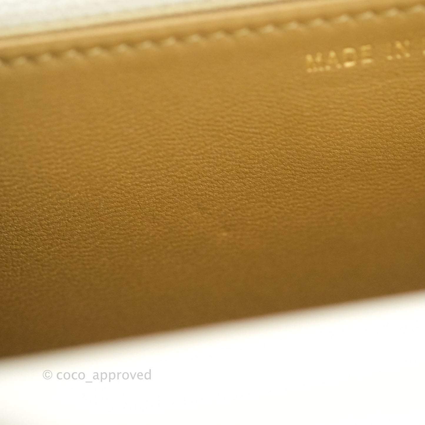 Chanel Quilted Pearl Crush Wallet on Chain WOC White Lambskin Aged Gold Hardware