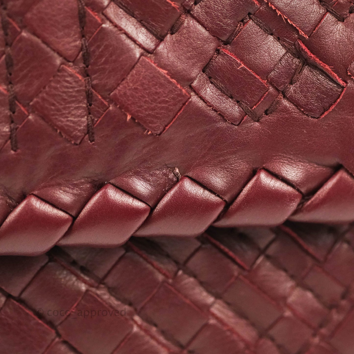 Bottega Veneta Small Nappa Intrecciato Olimpia Shoulder Bag Dark Red