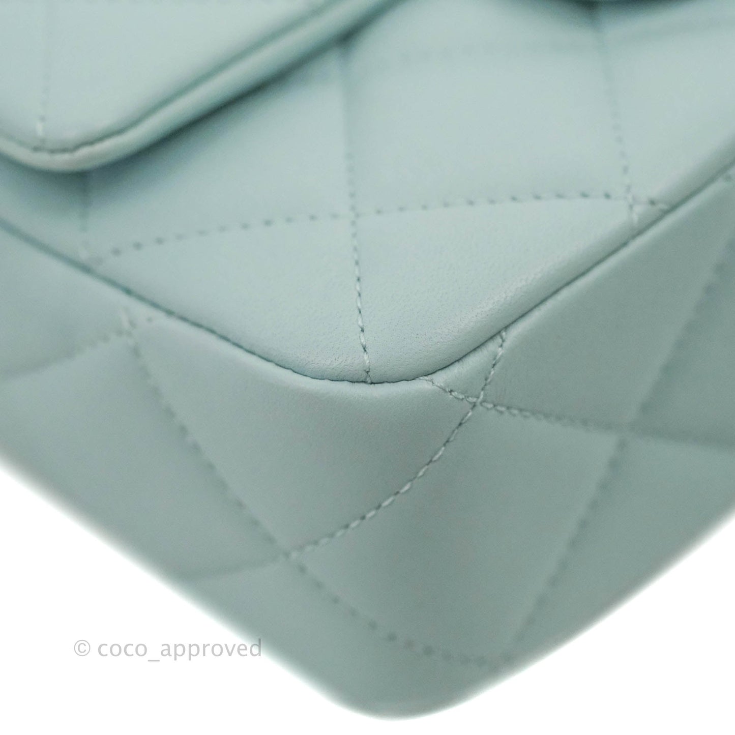 Chanel Quilted My Perfect Mini With Pearl Blue Lambskin Silver Hardware