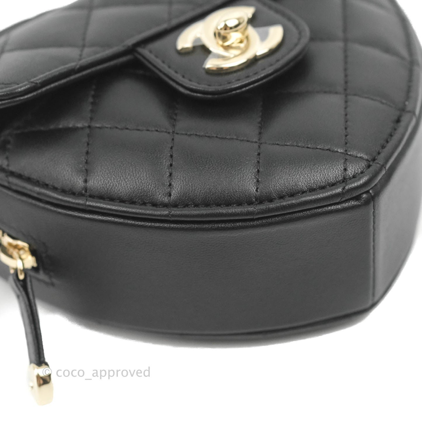 Chanel Small Heart Bag Black Lambskin Gold Hardware 22S