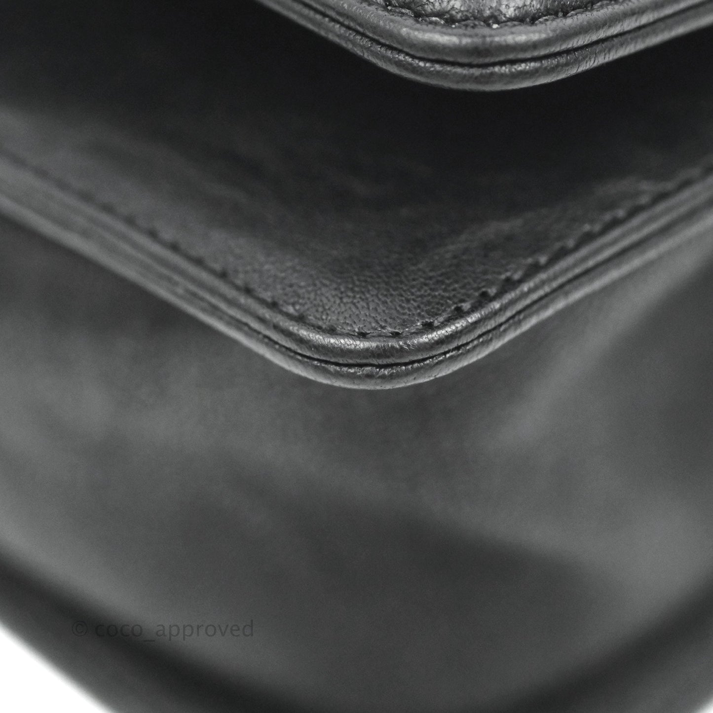 Chanel Quilted Small Boy Studded Bag Black Aged Calfskin Ruthenium Hardware