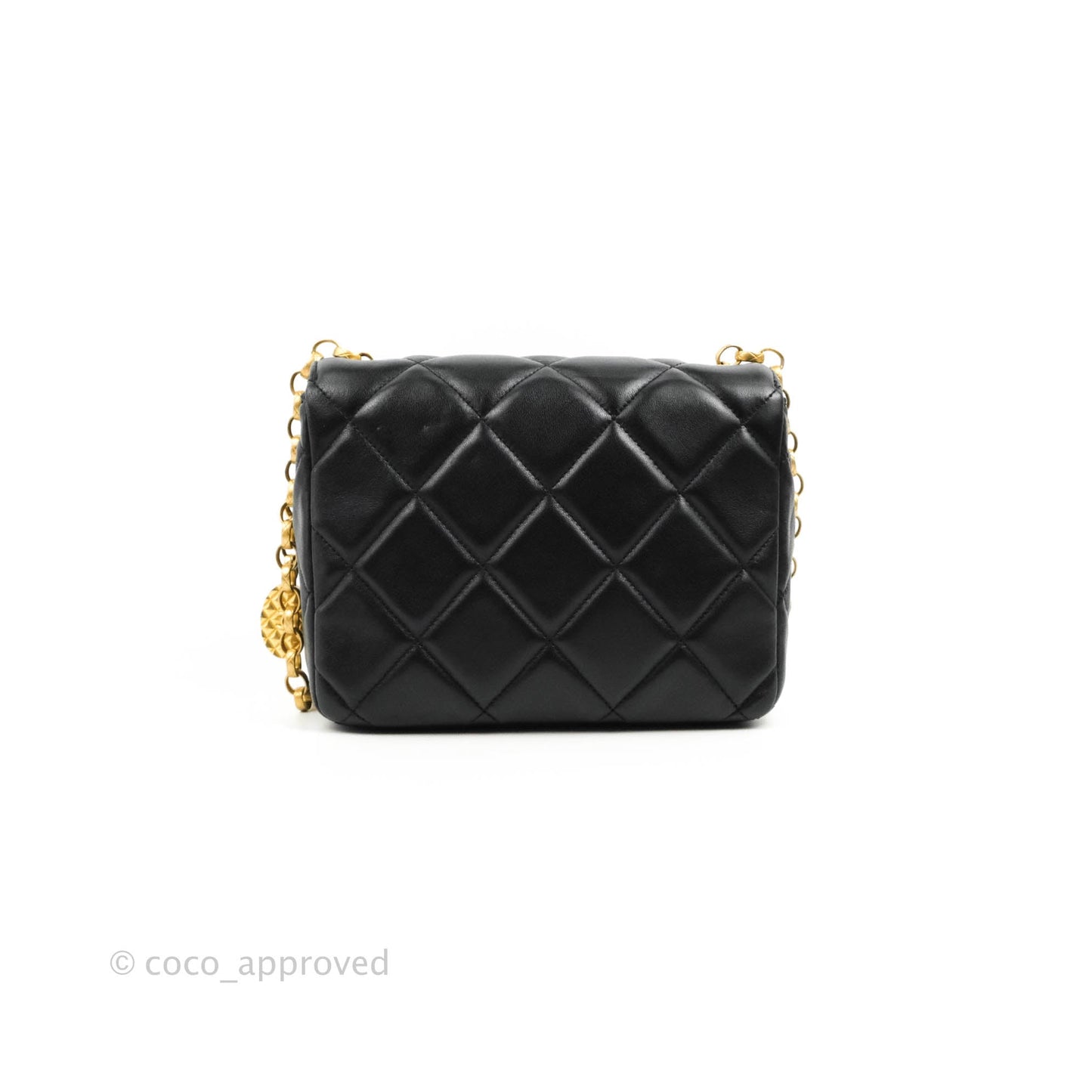 Chanel Quilted Square Flap Bijoux Chain Strap Black Aged Gold Hardware