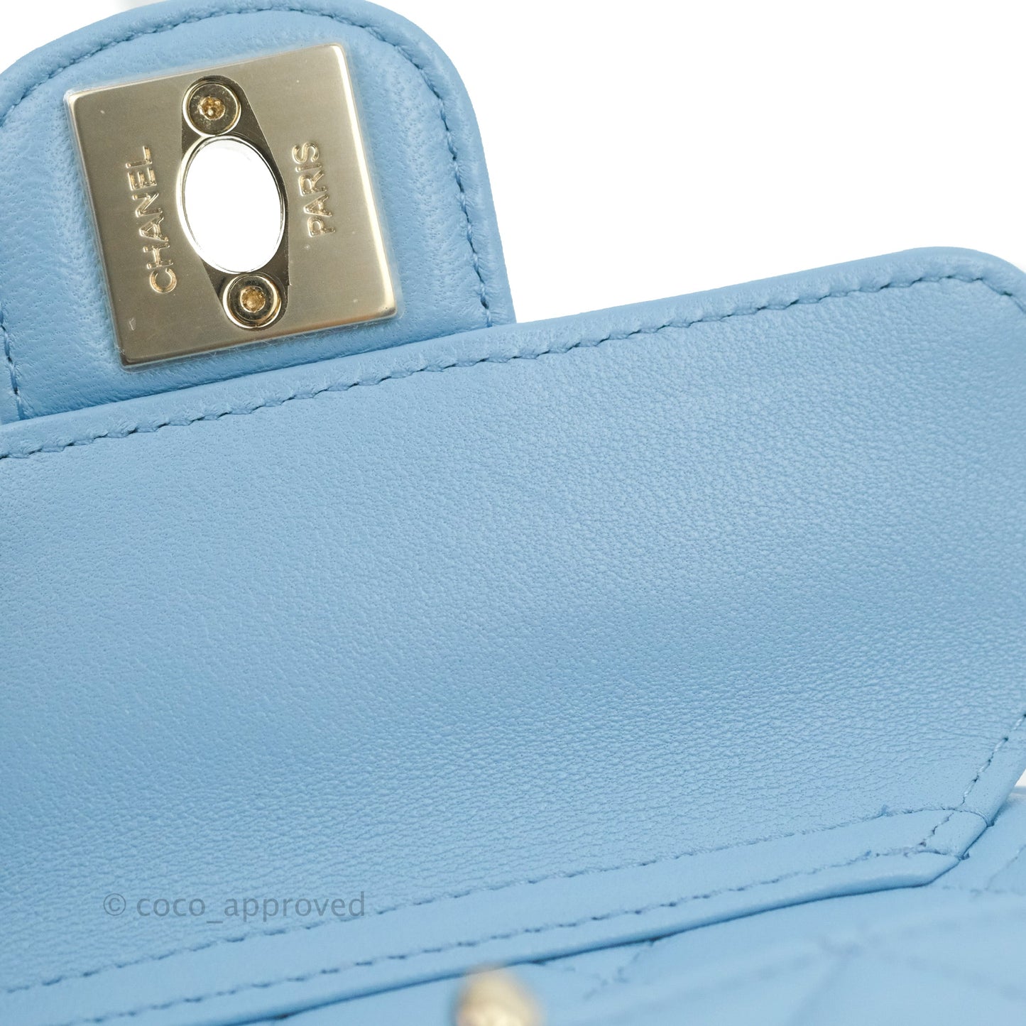 Chanel Small Heart Bag Blue Lambskin Gold Hardware 22S