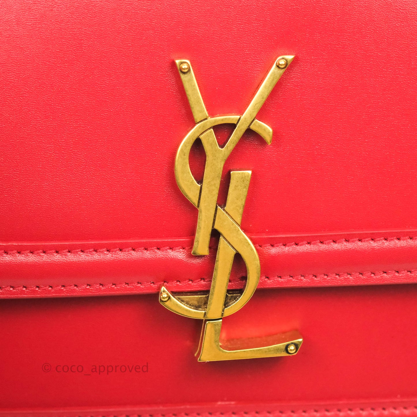 Saint Laurent Small Solferino Satchel Box Leather Eros Red