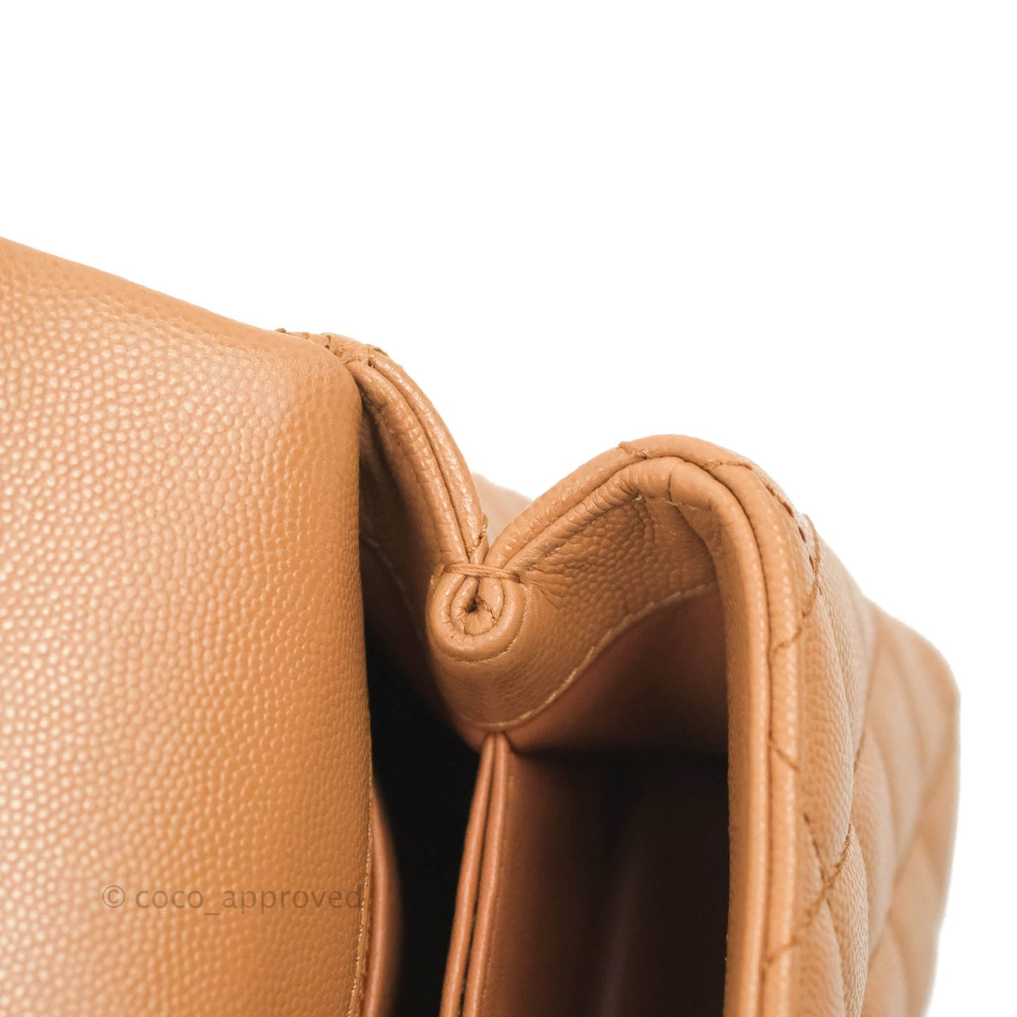 Chanel Mini Coco Handle Quilted Dark Beige Caramel Caviar Lizard Embossed Handle Gold Hardware