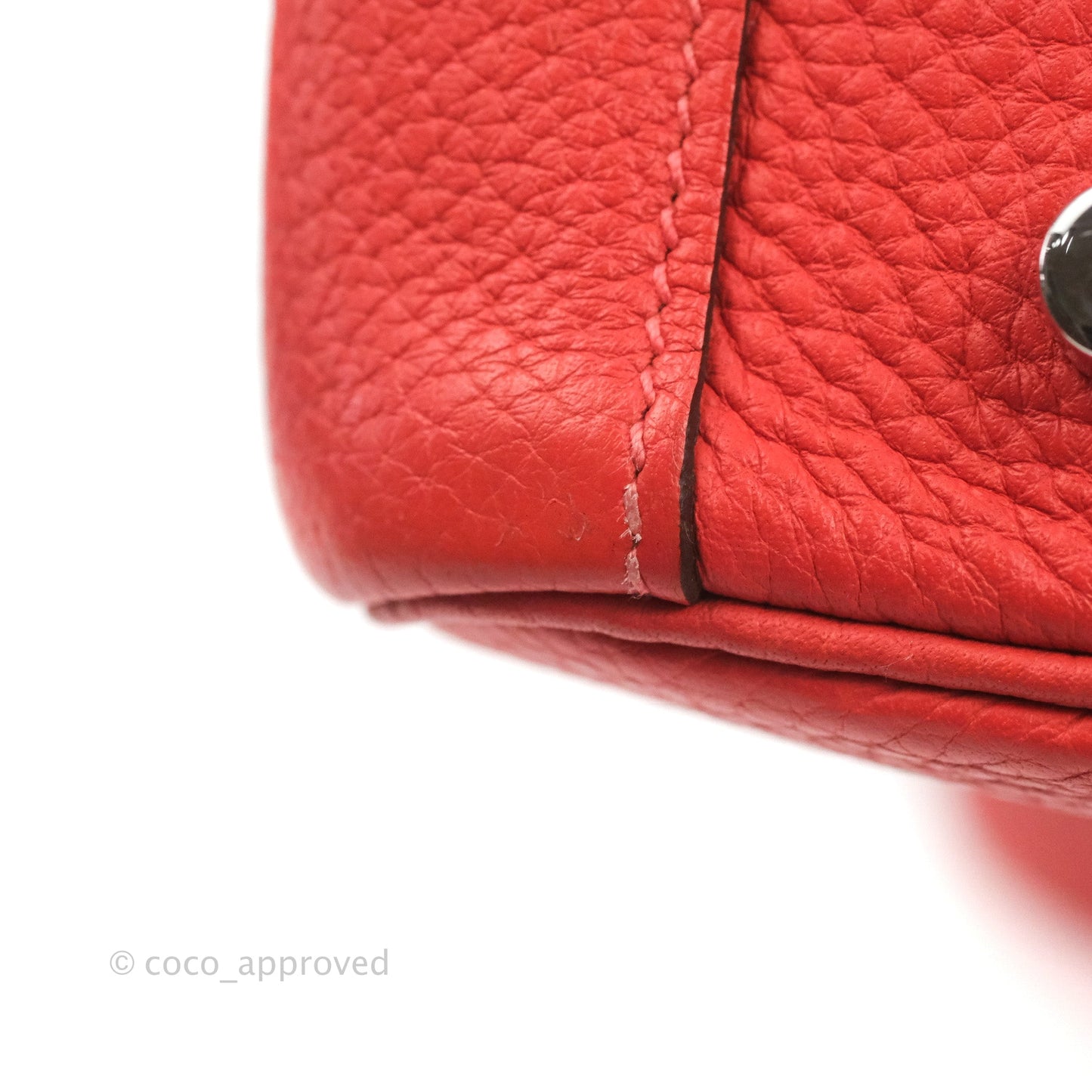 Hermès Lindy 30 Red Clemence Palladium Hardware