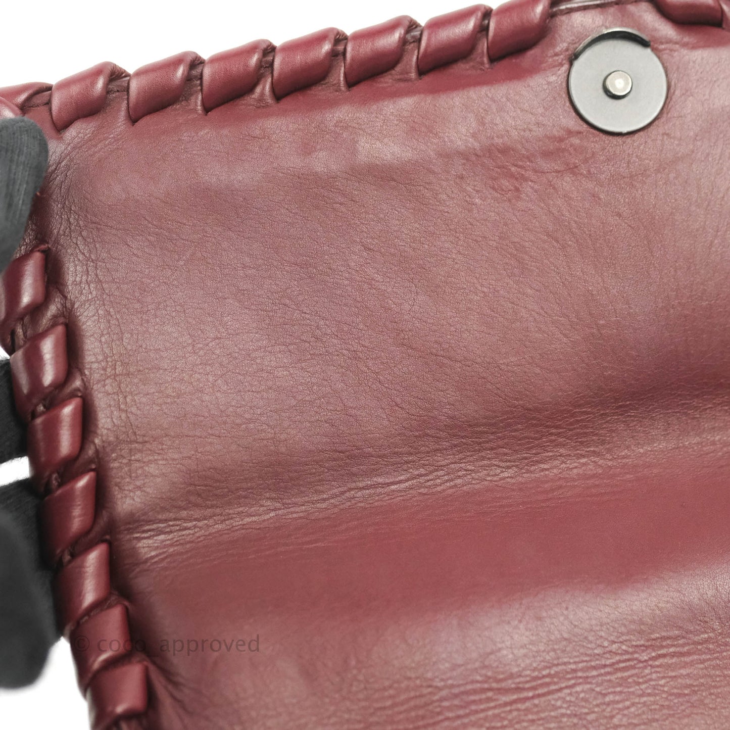Bottega Veneta Small Nappa Intrecciato Olimpia Shoulder Bag Dark Red