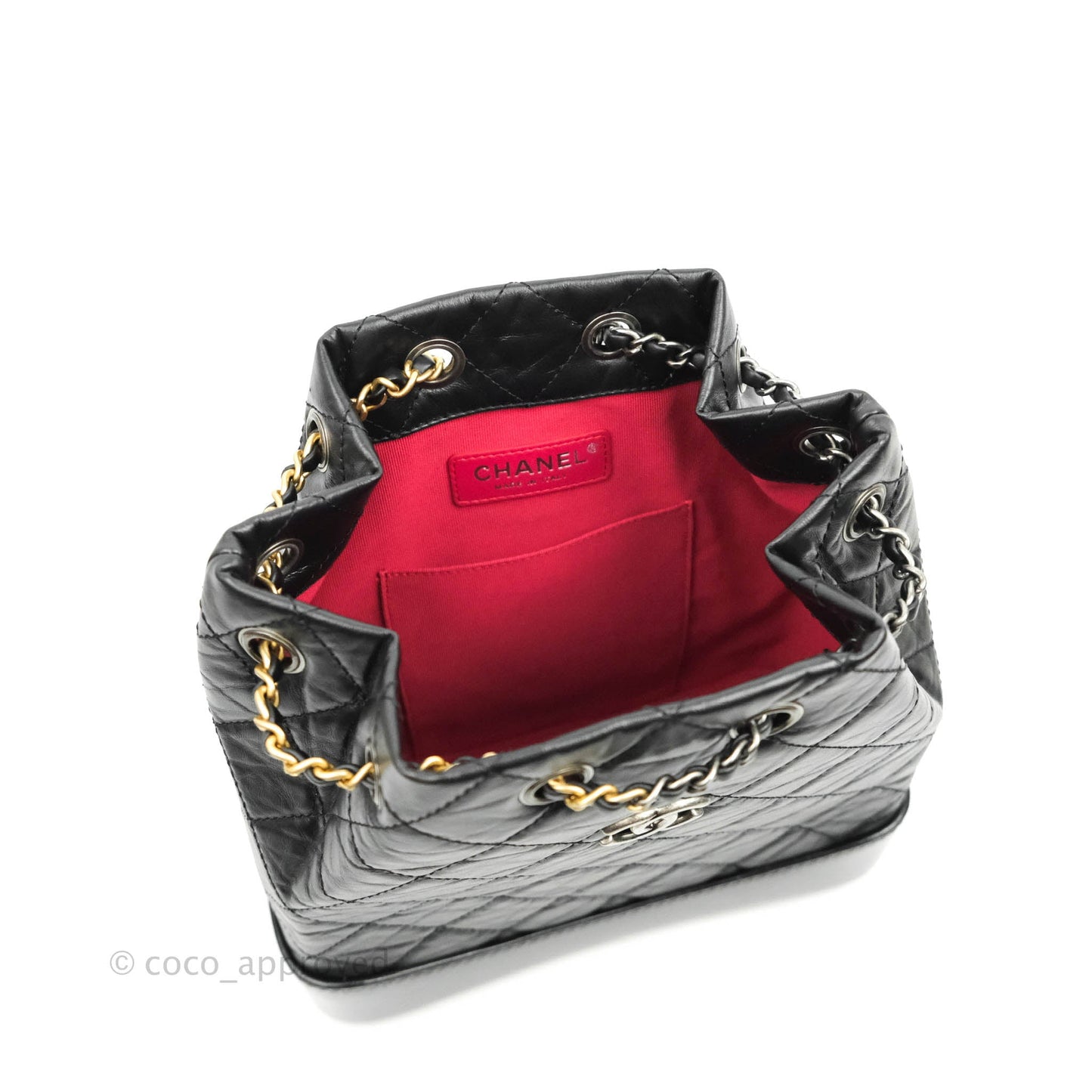 Chanel Small Gabrielle Backpack Black Aged Calfskin