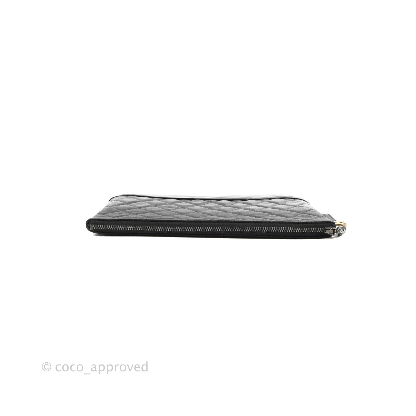 Chanel Gabrielle O Case Quilted Black Patent Goatskin