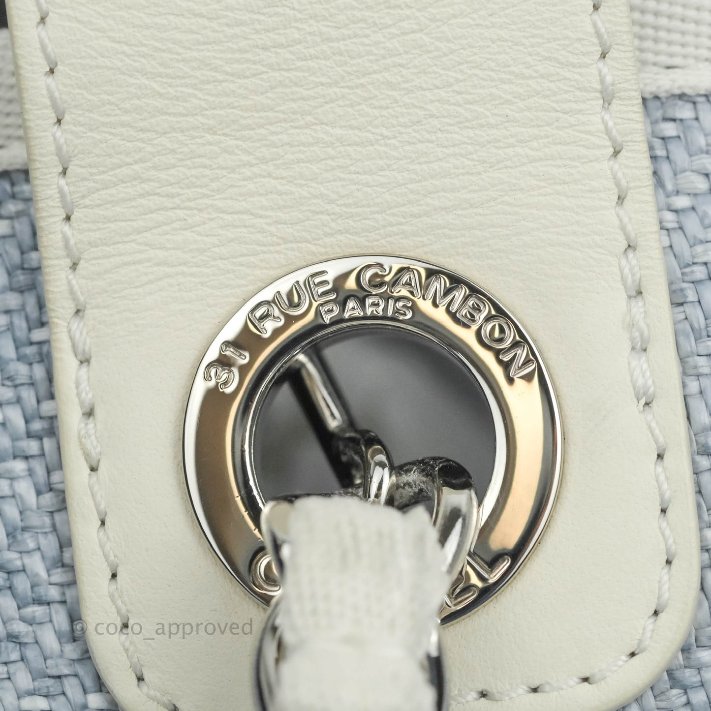 Chanel Large Deauville Light Blue Canvas Silver Hardware