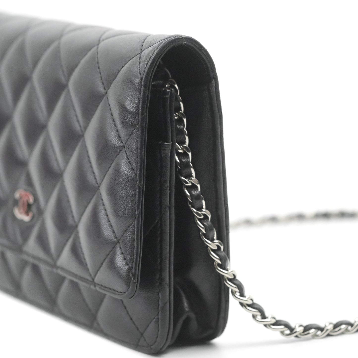 Chanel Quilted Classic WOC Black Lambskin Silver Hardware