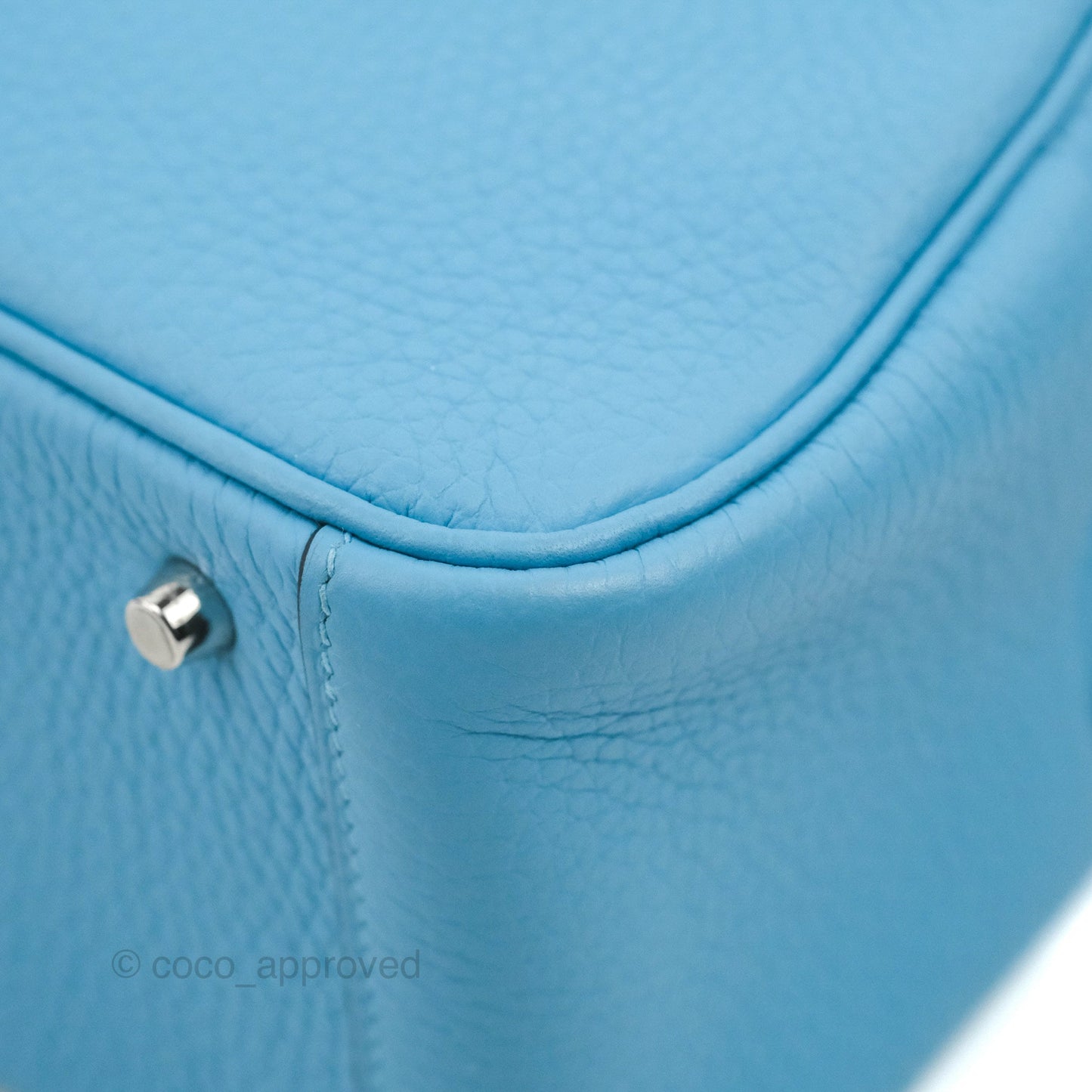 Hermès Mini Lindy 20 Bleu De Nord Clemence Palladium Hardware