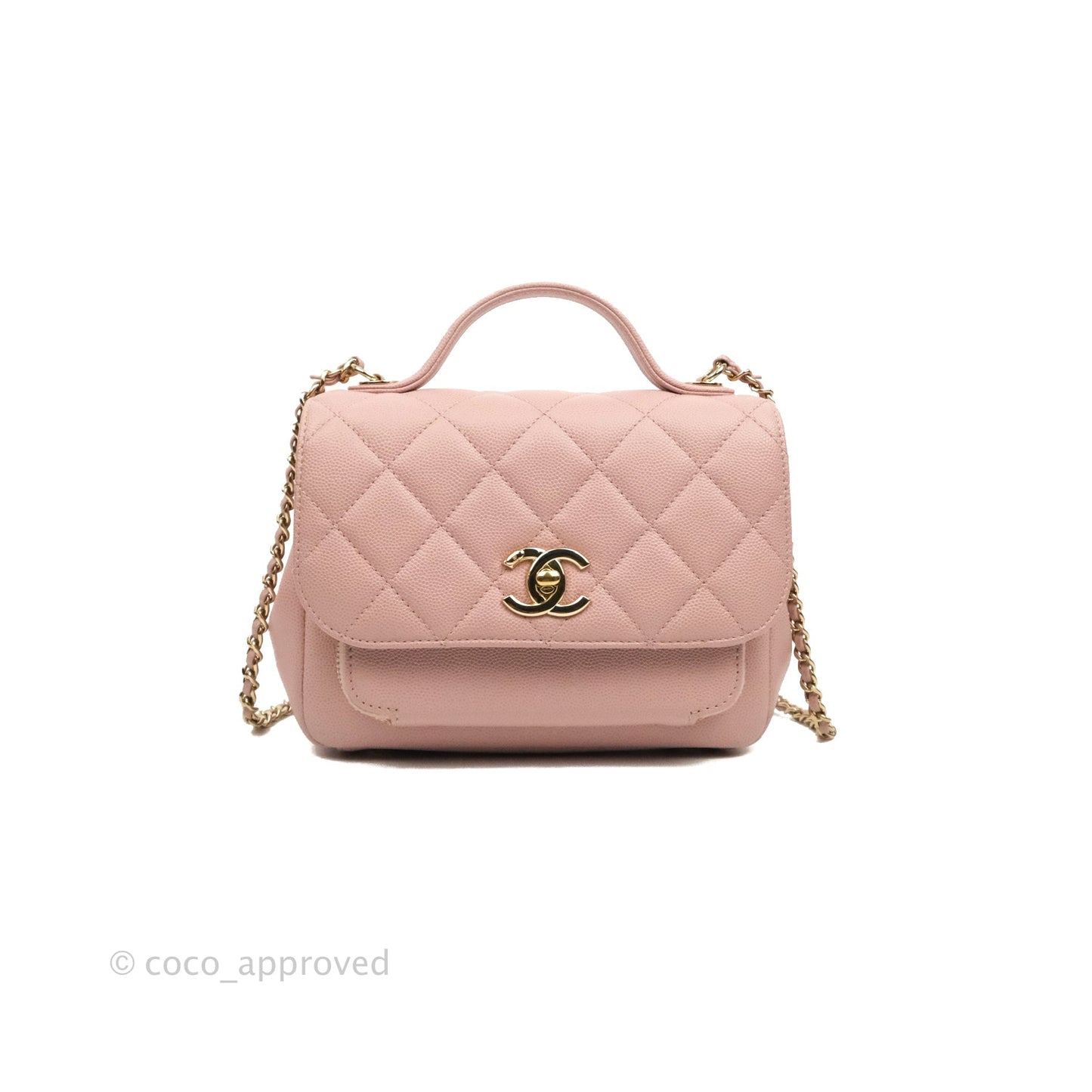 Chanel Quilted Small Business Affinity Flap Pink Caviar Gold Hardware